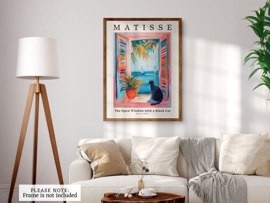 Matisse Inspired - The Open Window with a Black Cat Print – Colorful Wall Art
