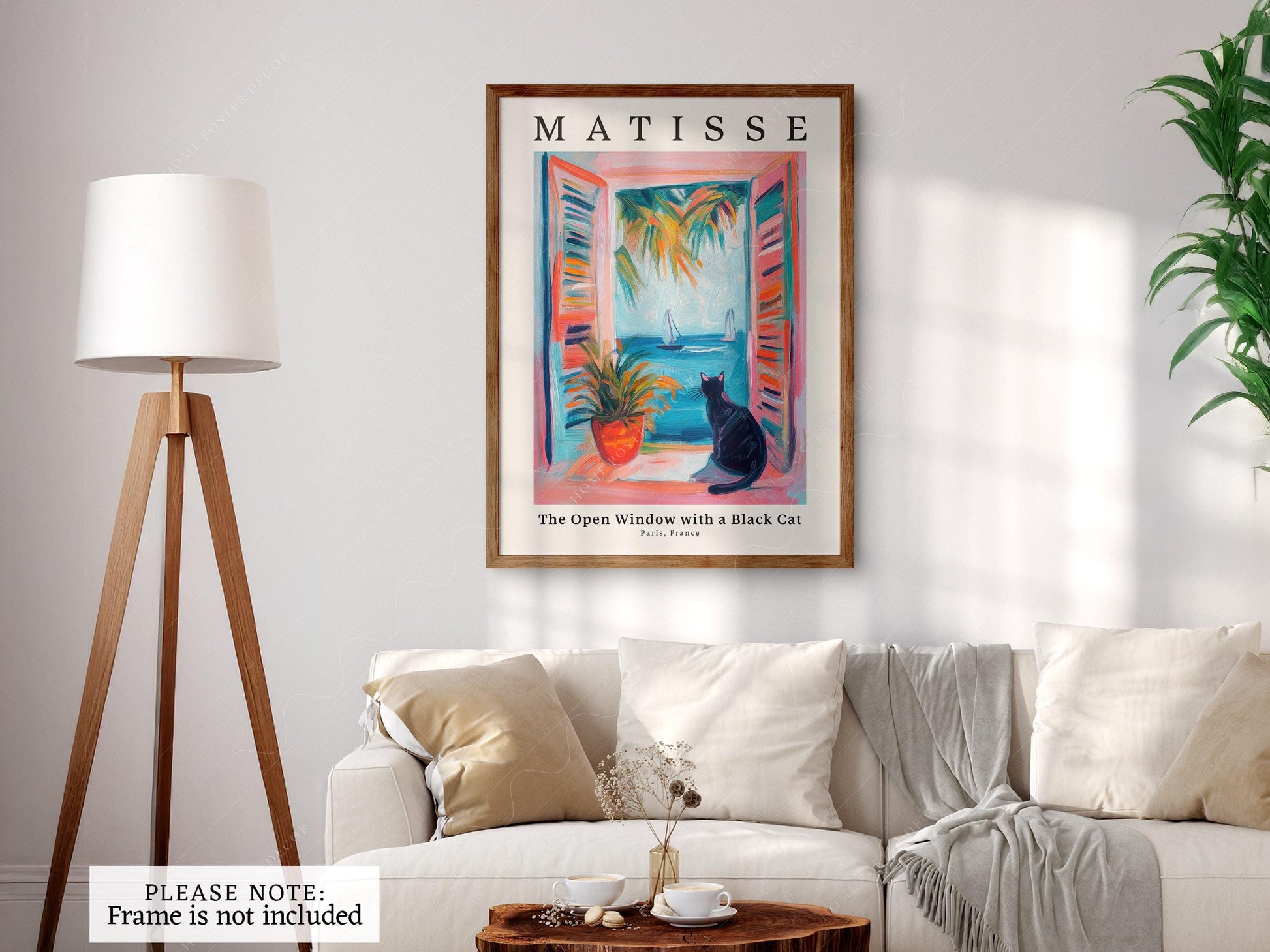 Matisse Inspired - The Open Window with a Black Cat Print – Colorful Wall Art
