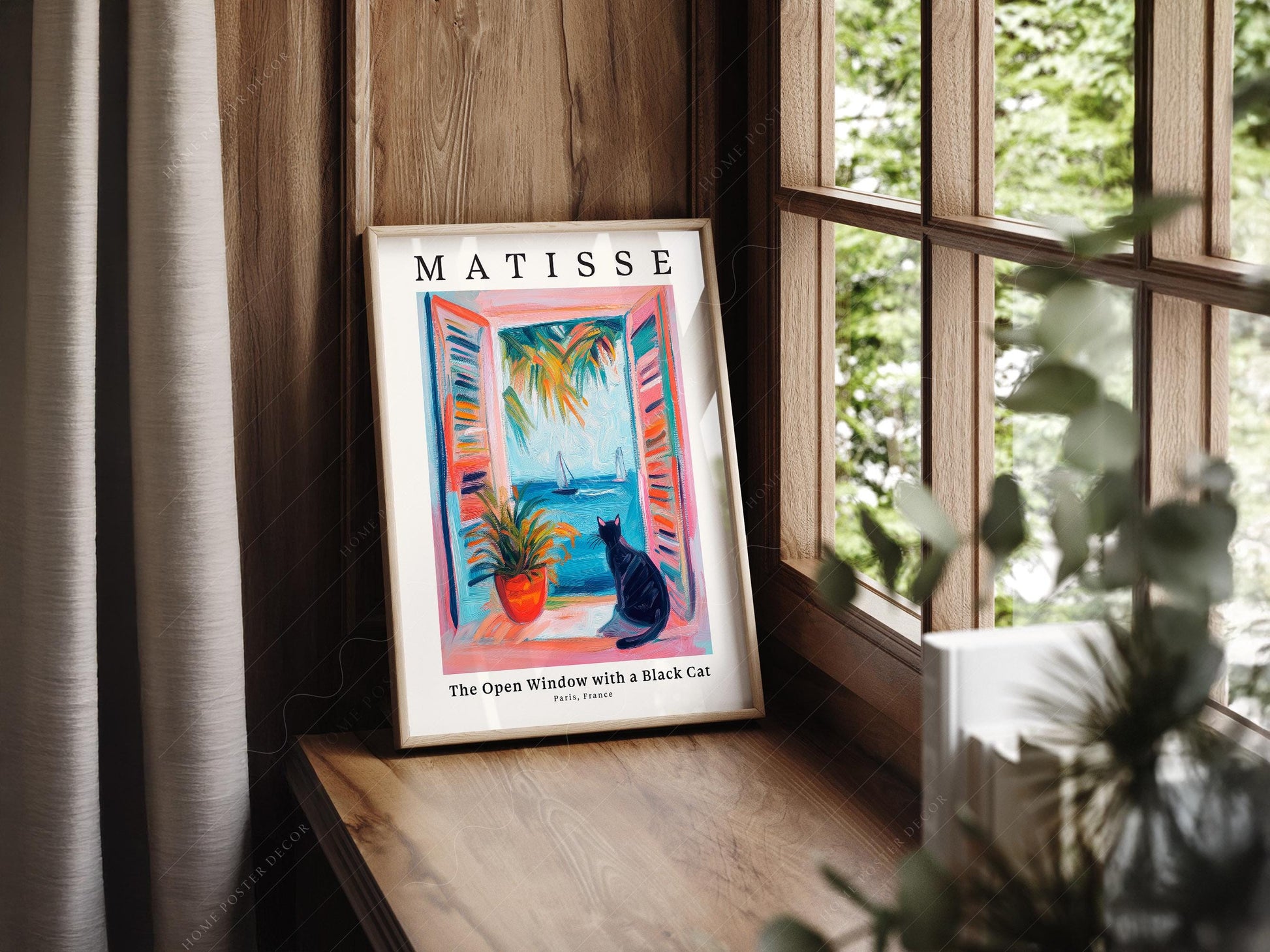 Matisse Inspired - The Open Window with a Black Cat Print – Colorful Wall Art