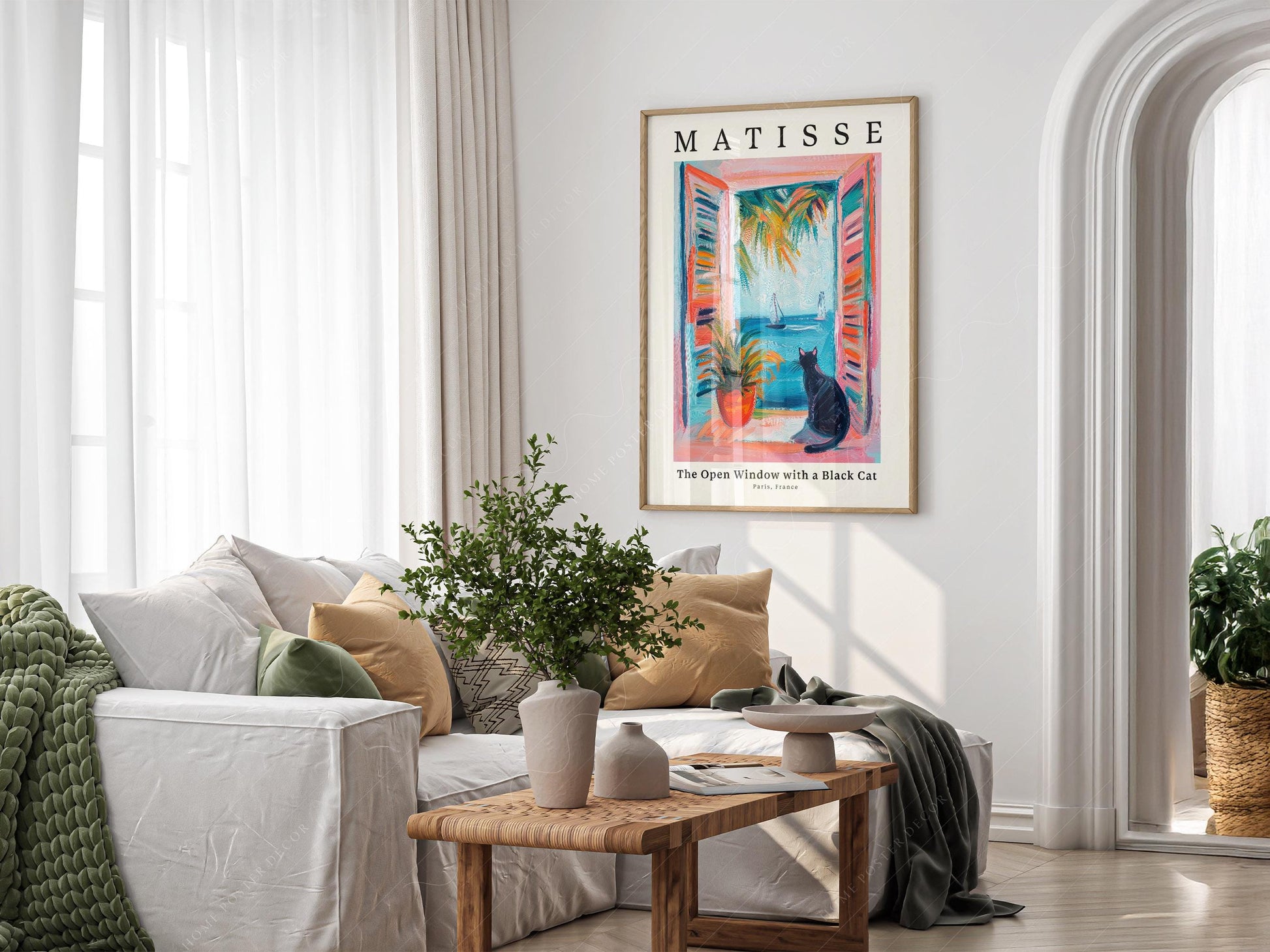 Matisse Inspired - The Open Window with a Black Cat Print – Colorful Wall Art