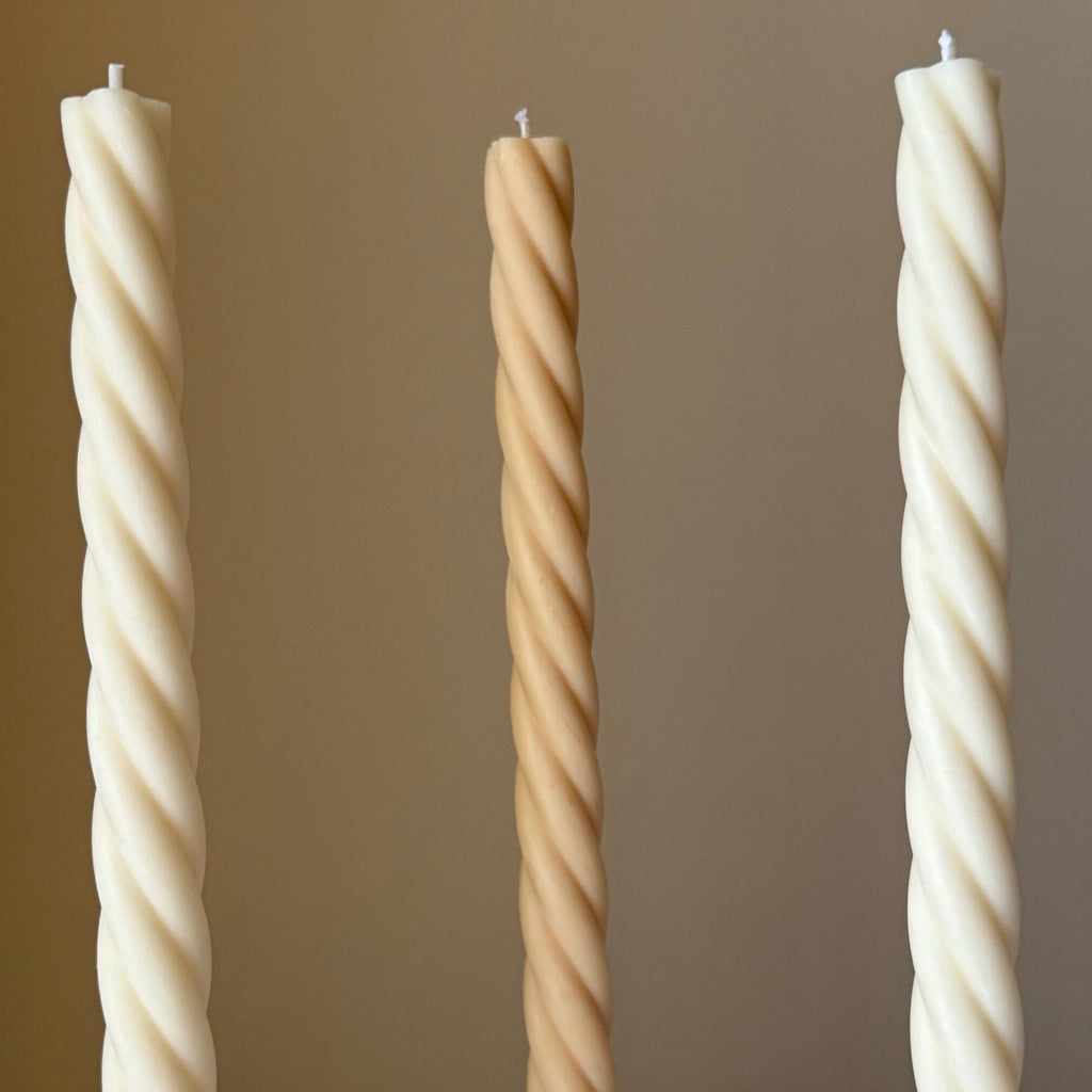 Handmade Spiral Taper Candle: Decorative Soy Wax Candle