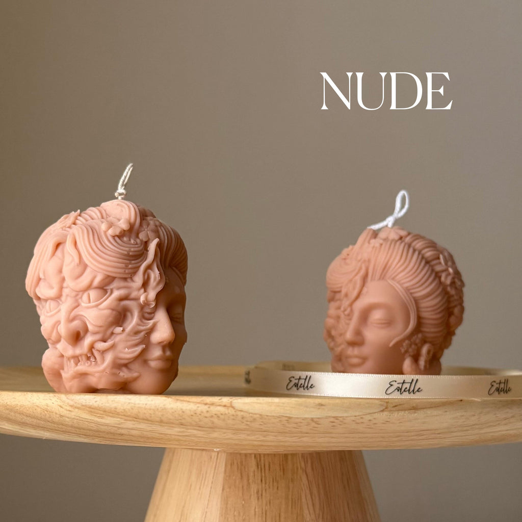 Bougie sculpturale Tête de Dame | Déco en cire de soja faite main