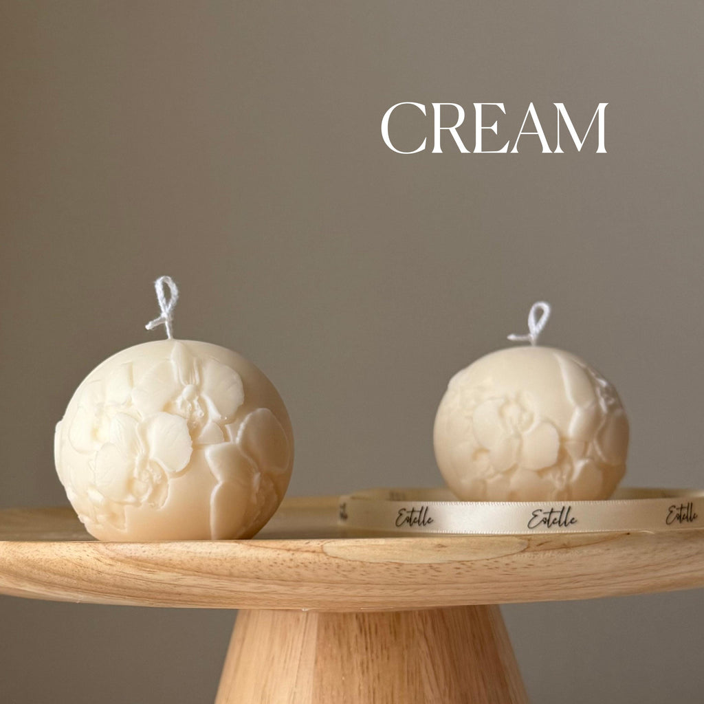 Boule de bougie de soja Orchidée | Déco florale faite main pour la maison