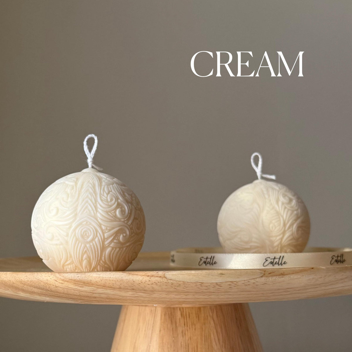 Bougie de soja Boule à motifs : Déco maison faite main, cadeau de pendaison de crémaillère