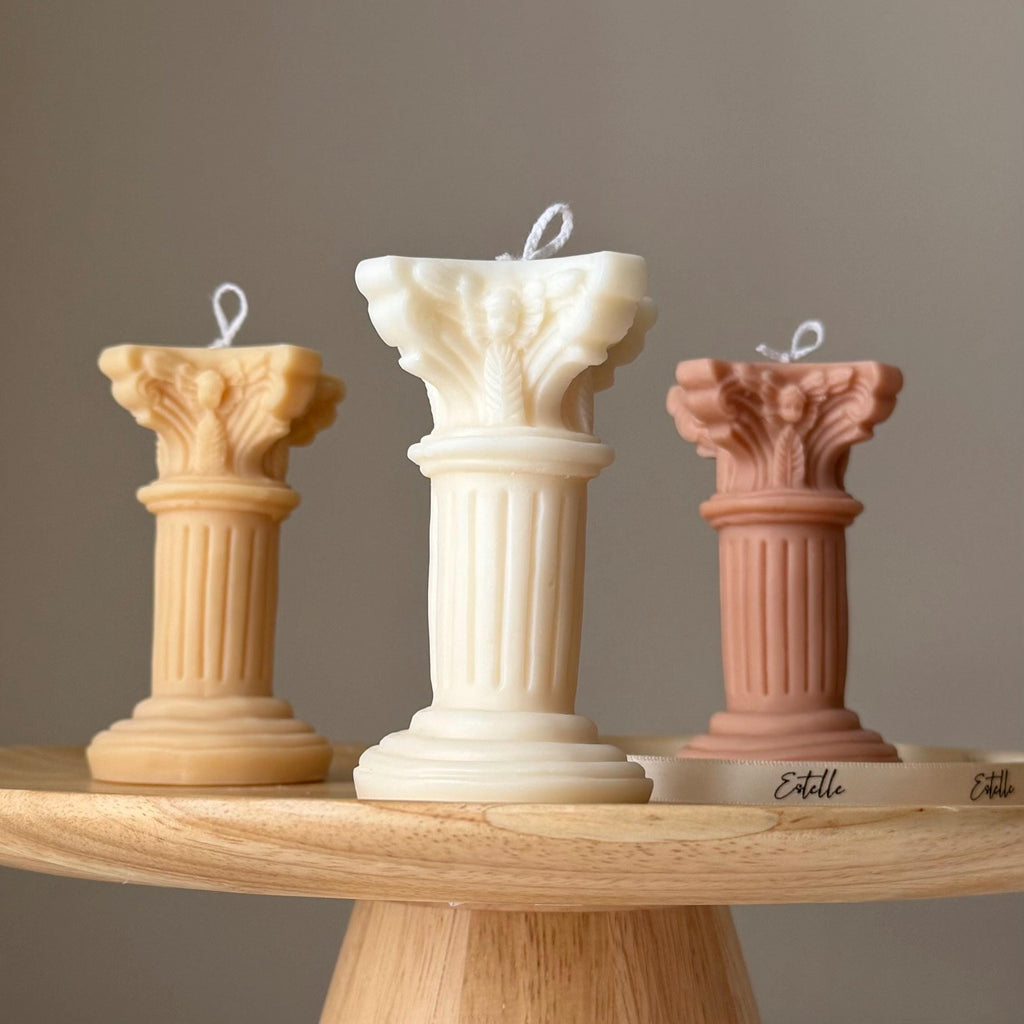 Tiny Column Soy Candle: Handmade Sculptural Home Decor