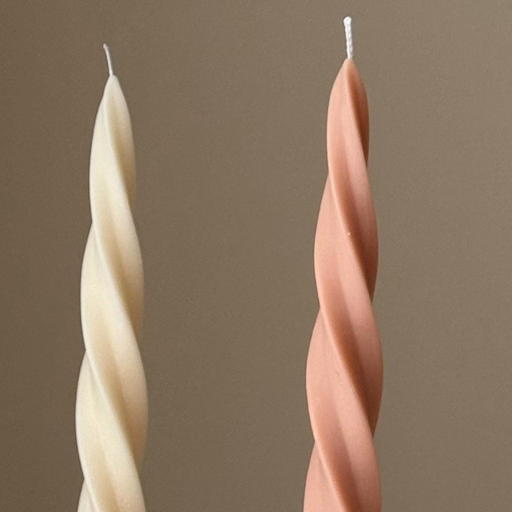 Spiral Soy Wax Taper Candle: Trendy Dinner Table Centerpiece