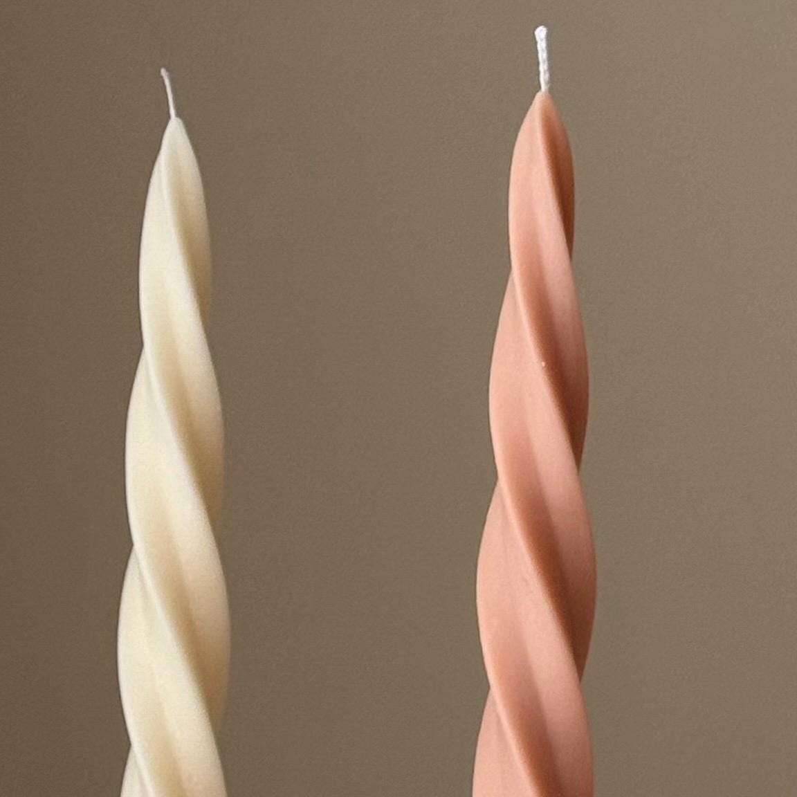 Spiral Soy Wax Taper Candle: Trendy Dinner Table Centerpiece