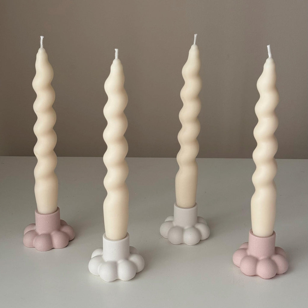 Flower Candlestick Holder: Jesmonite Table Decor