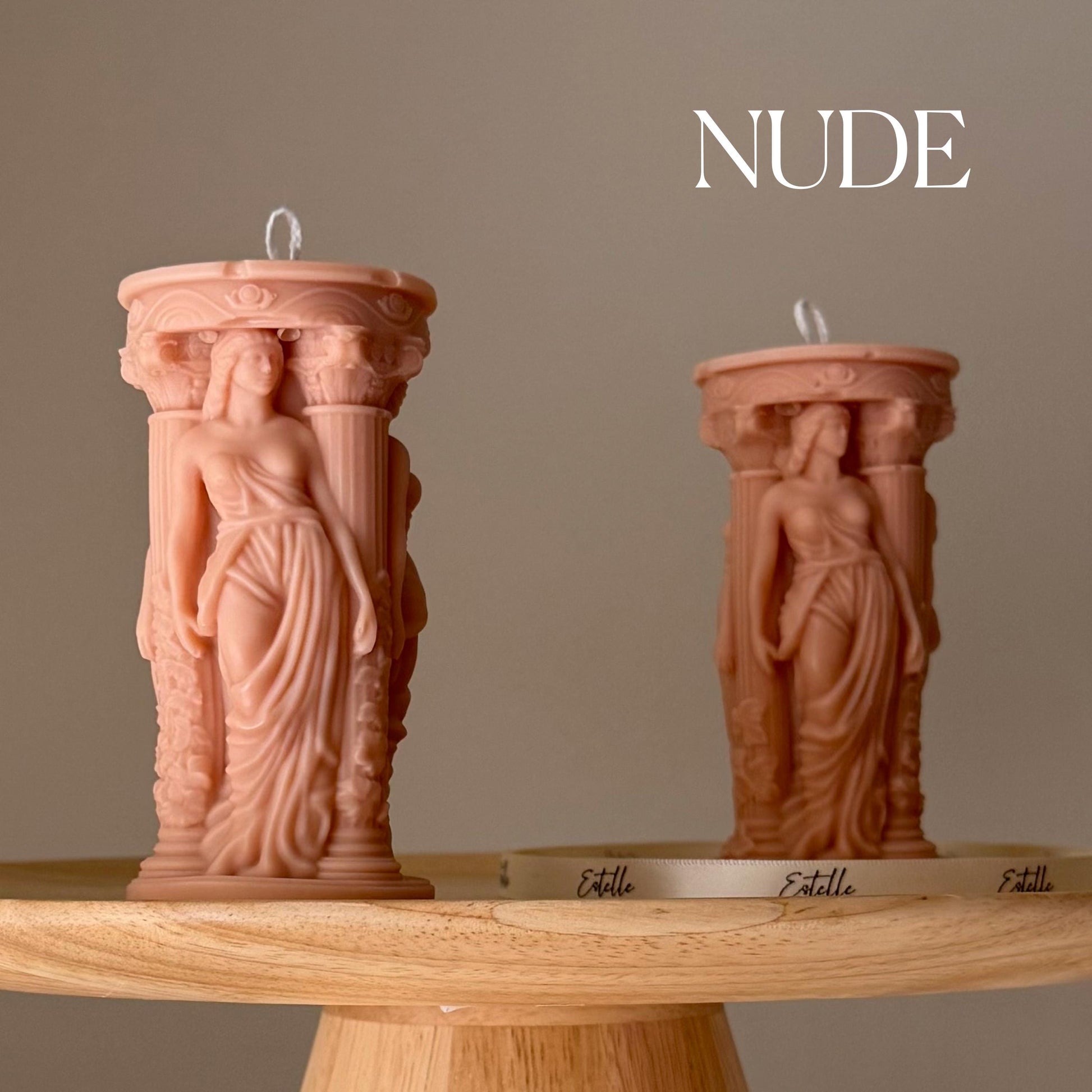 Caryatid Greek Column Soy Candle: Handmade Home Decor