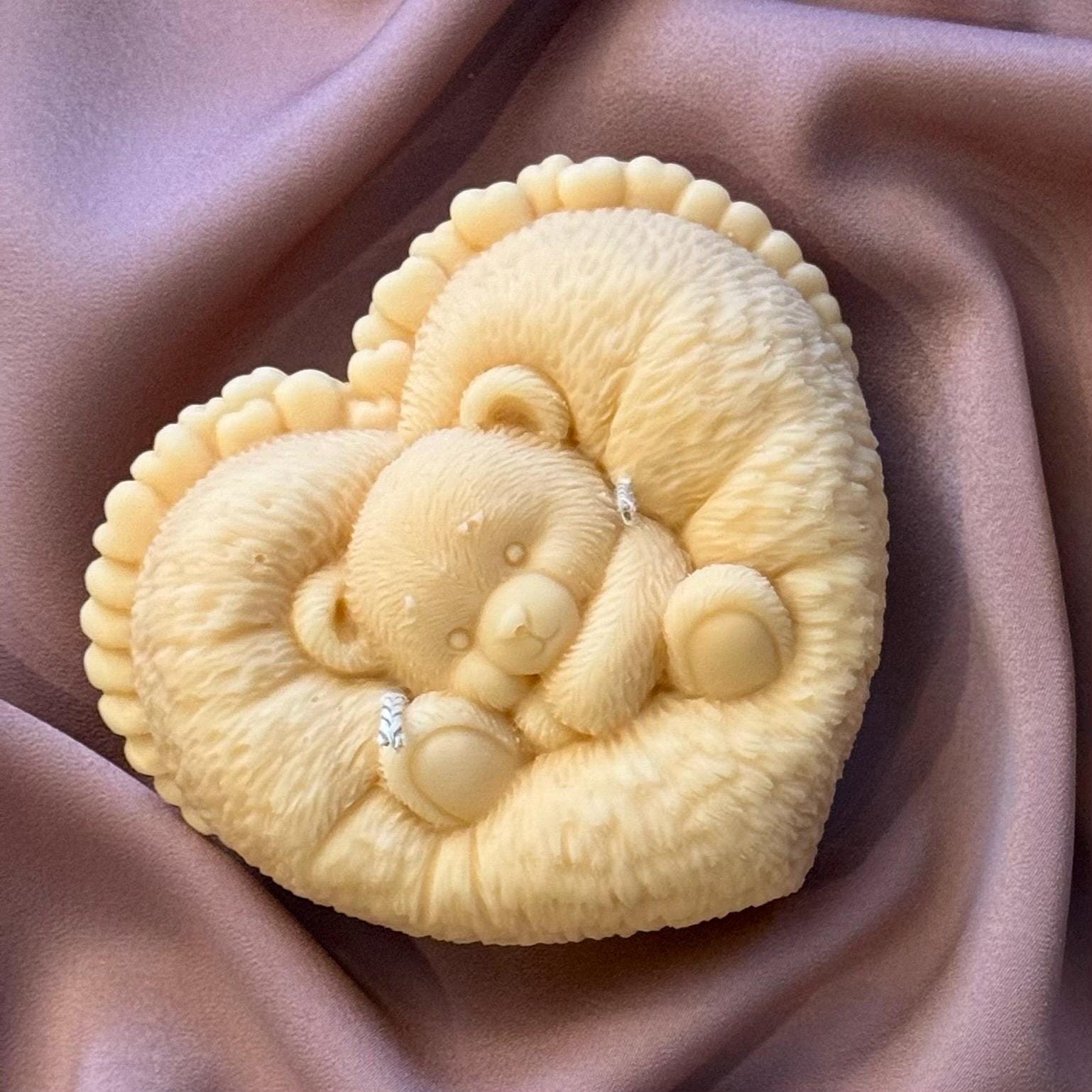 Teddy Bear Soy Candle | Heart-Shaped, Handmade Home Decor