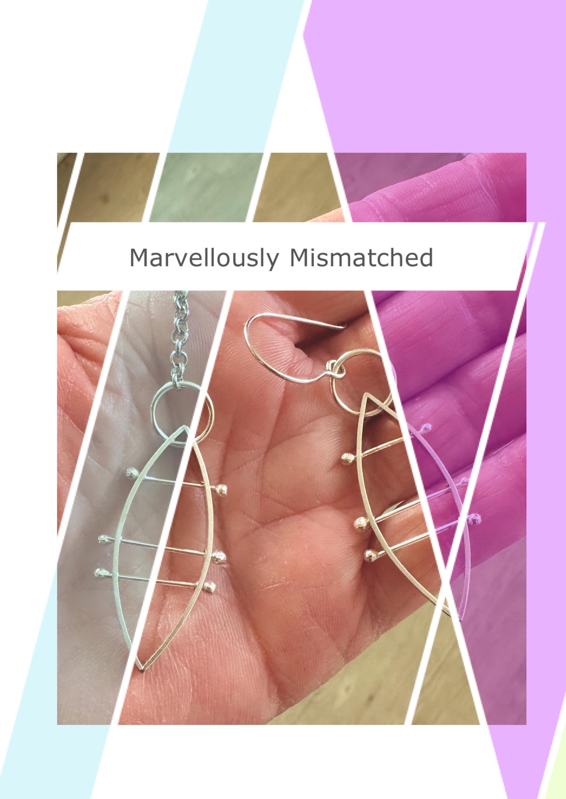 Boucles d'oreilles dépareillées, boucles d'oreilles tendance, boucles d'oreilles tendance, cadeau pour femme, boucles d'oreilles asymétriques en argent sterling, boucles d'oreilles abstraites