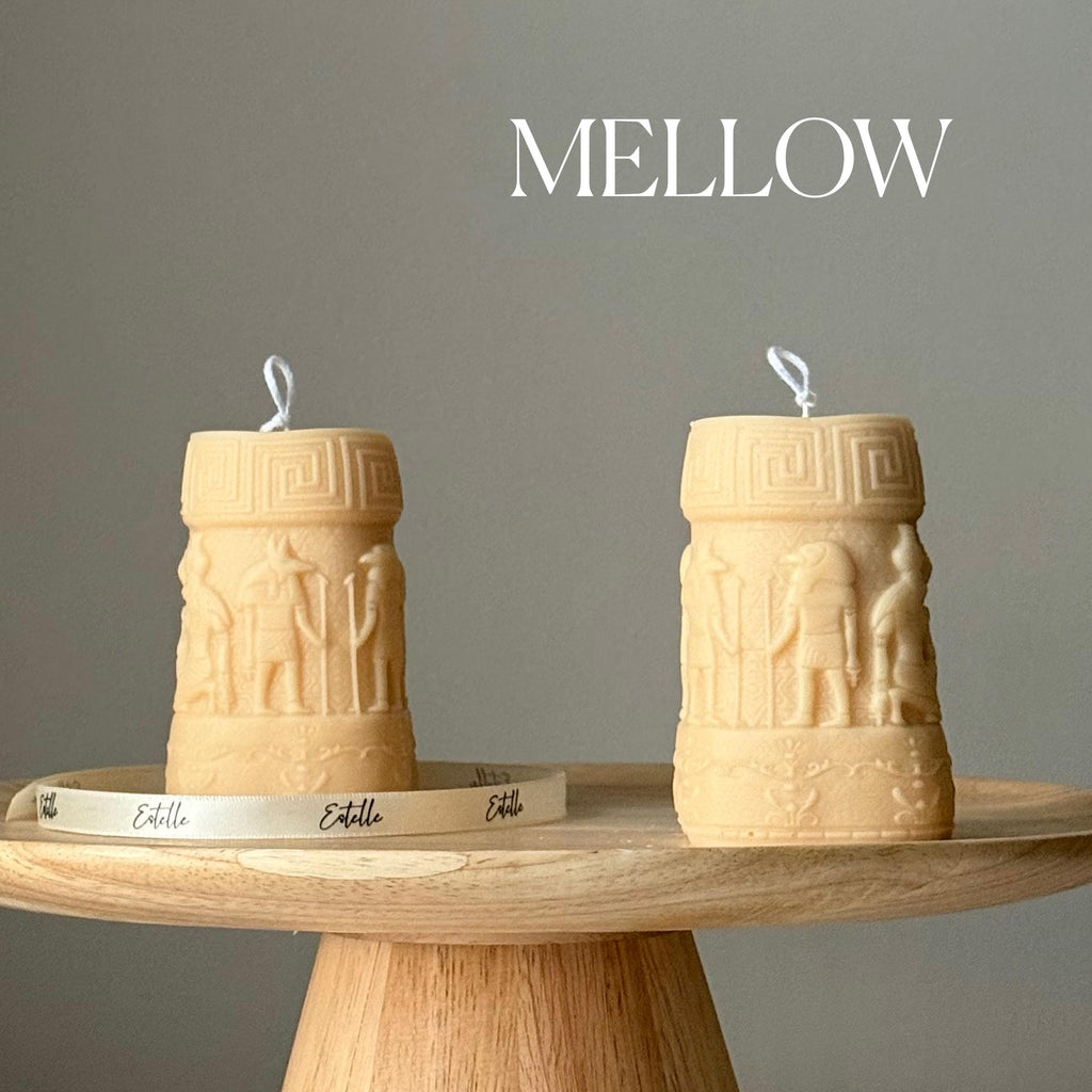 Egypt Pillar Candle: Handmade Soy Wax Table Decor