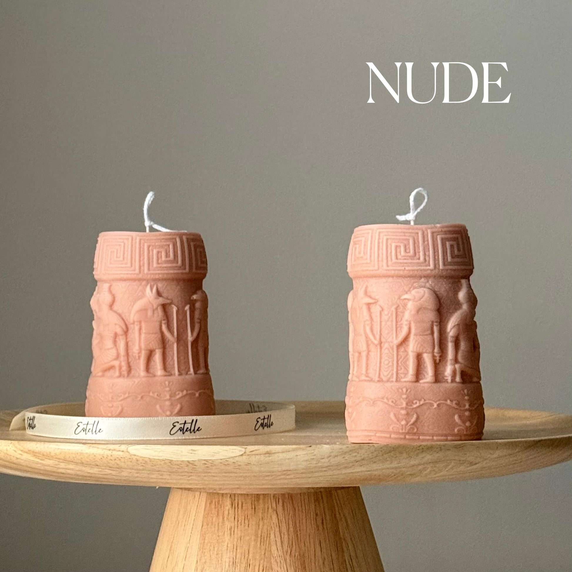 Egypt Pillar Candle: Handmade Soy Wax Table Decor