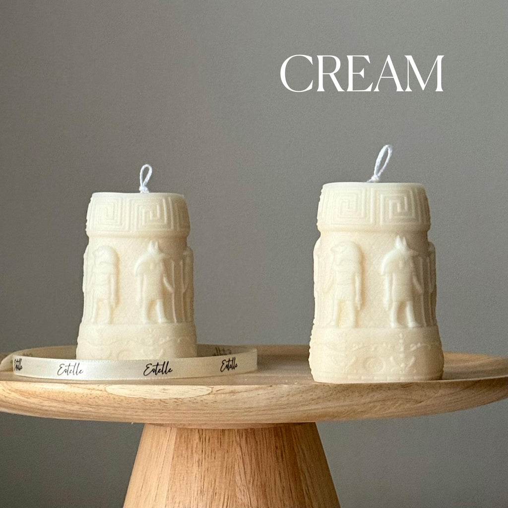 Egypt Pillar Candle: Handmade Soy Wax Table Decor