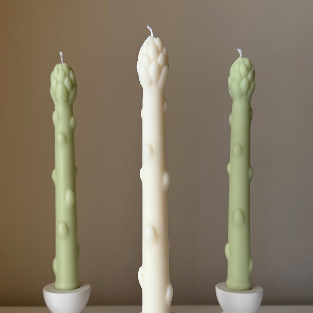 Asparagus Taper Candle: Handmade Soy Wax Dinner Candle