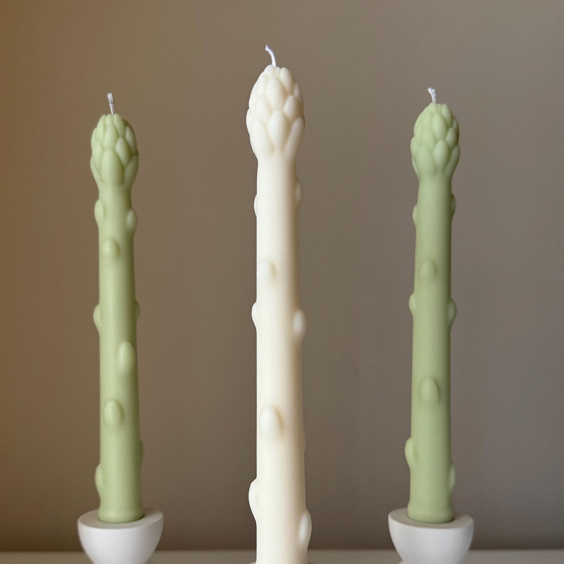 Asparagus Taper Candle: Handmade Soy Wax Dinner Candle