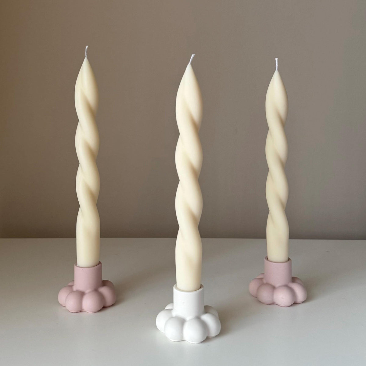 Flower Candlestick Holder: Jesmonite Table Decor