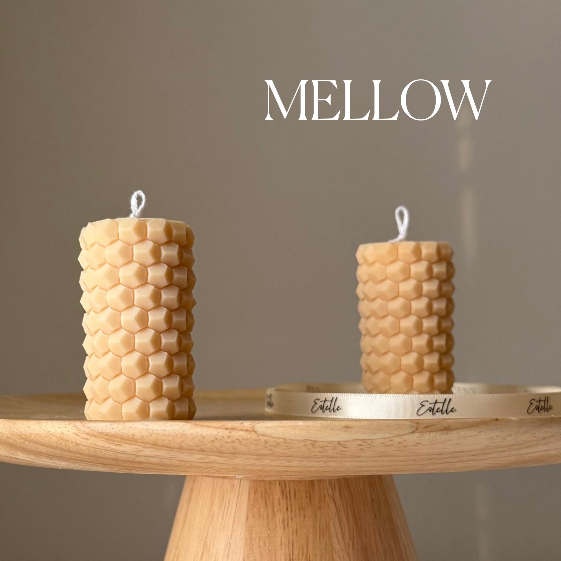 Honeycomb Soy Pillar Candle: Handmade Home Decor