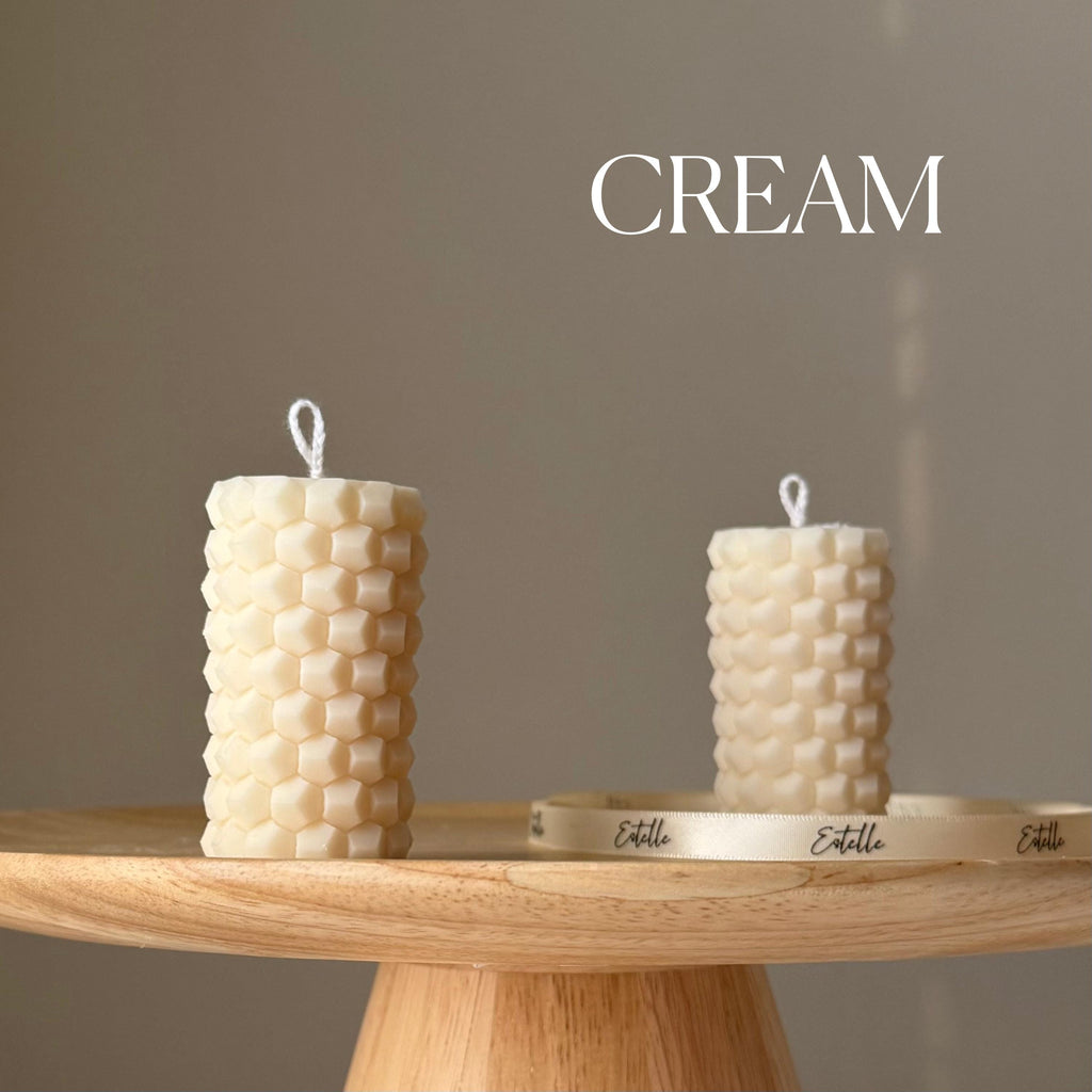 Honeycomb Soy Pillar Candle: Handmade Home Decor