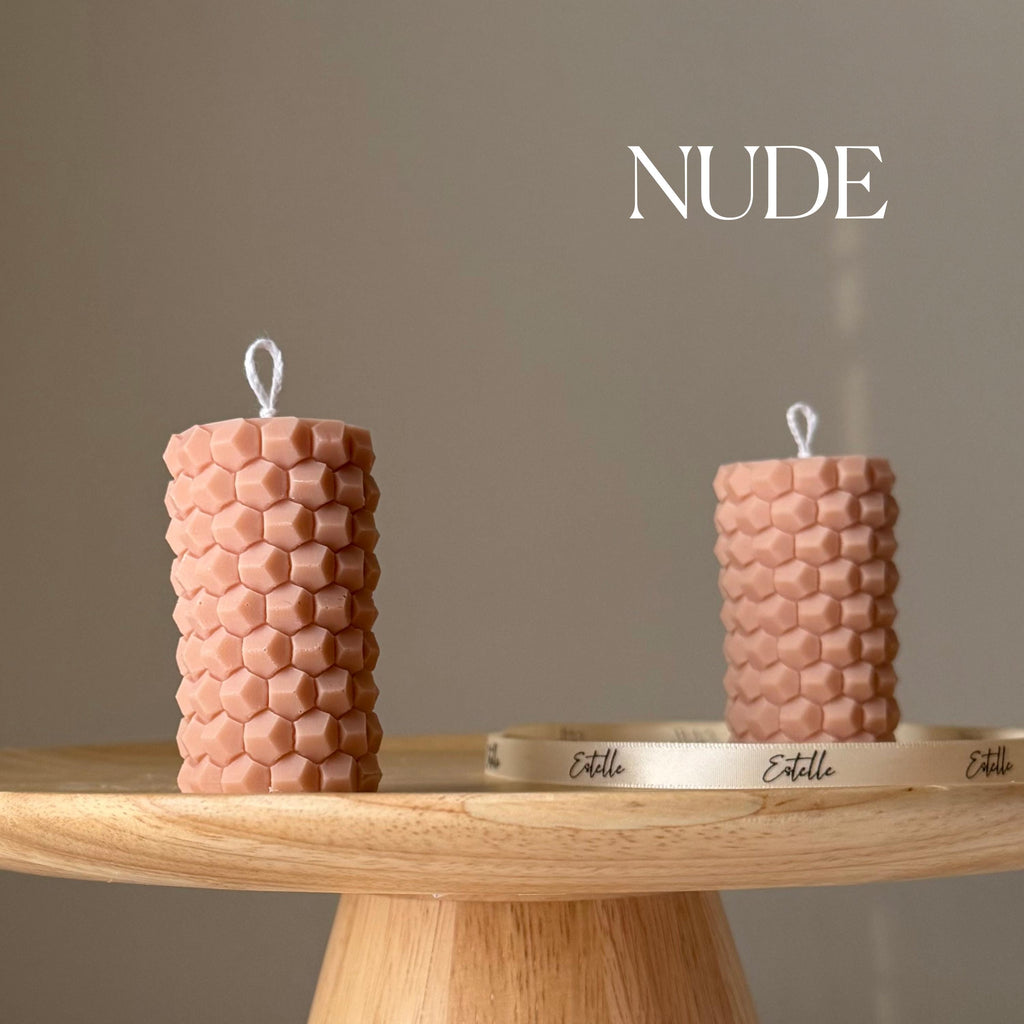 Honeycomb Soy Pillar Candle: Handmade Home Decor