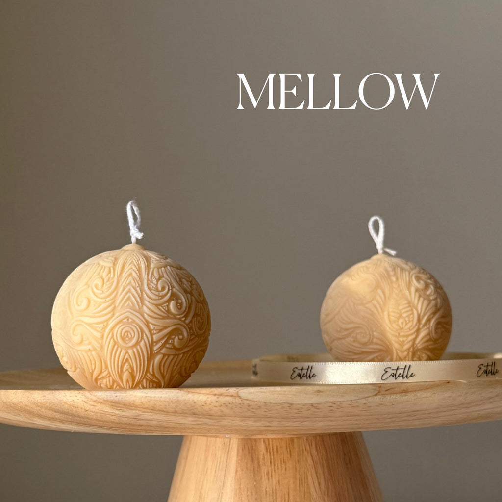 Bougie de soja Boule à motifs : Déco maison faite main, cadeau de pendaison de crémaillère