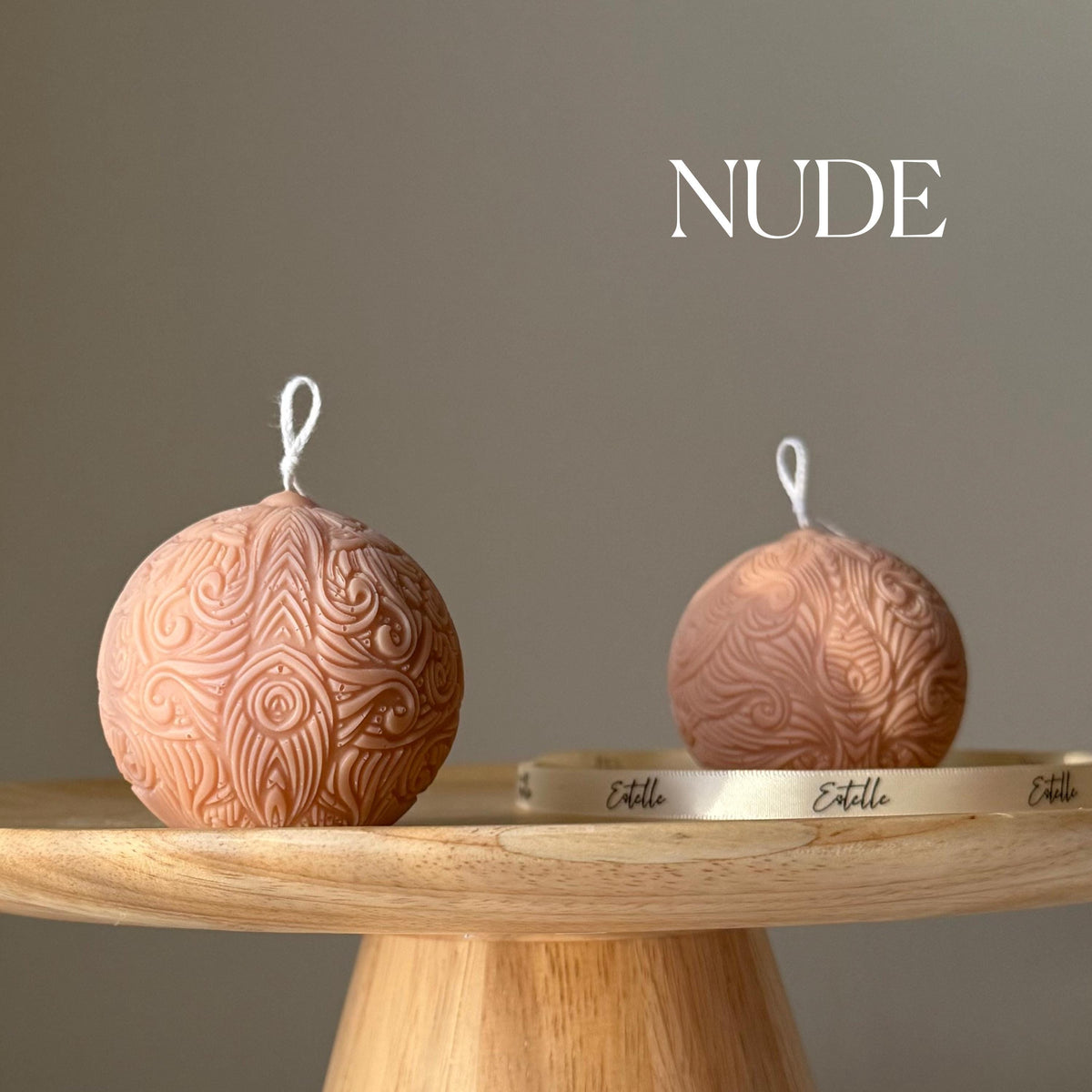 Bougie de soja Boule à motifs : Déco maison faite main, cadeau de pendaison de crémaillère