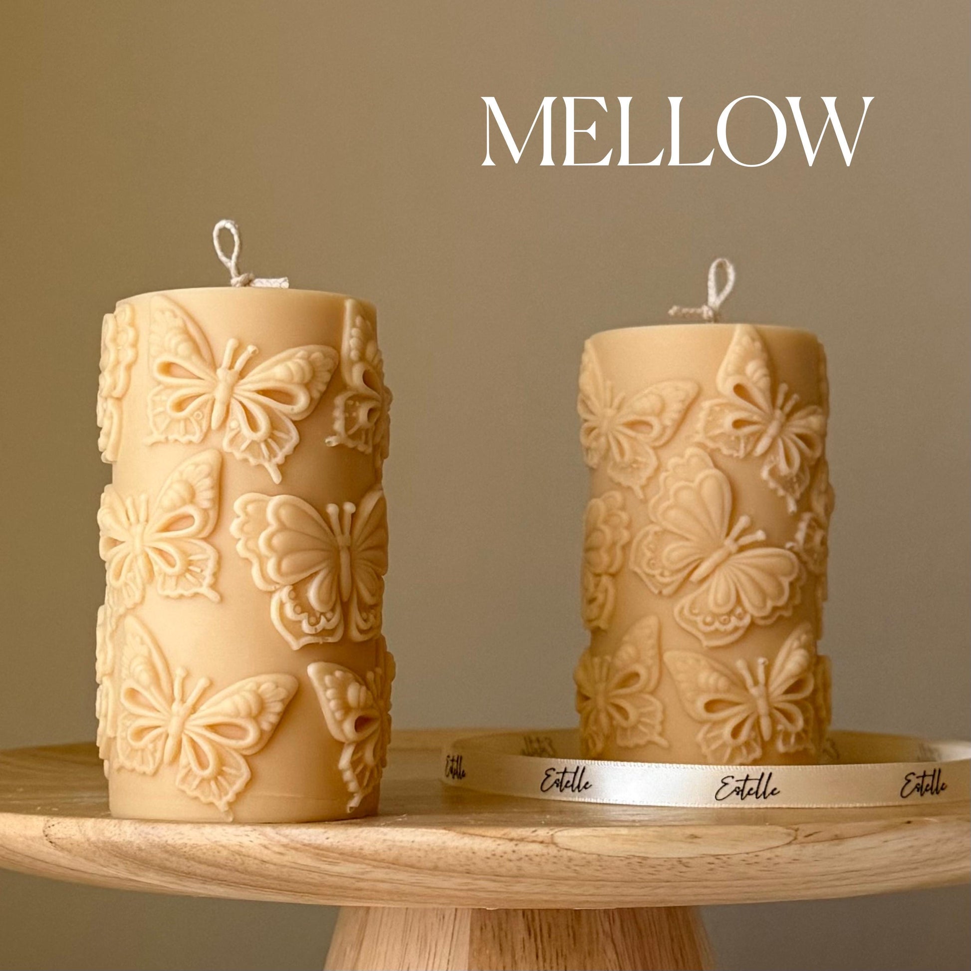 Butterfly Pillar Candle: Shaped Soy Wax Candle, Home Decor