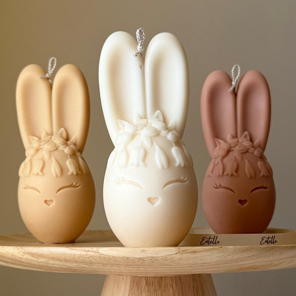 Bougie de soja Oeuf Lapin : Déco maison faite main, cadeau de pendaison de crémaillère