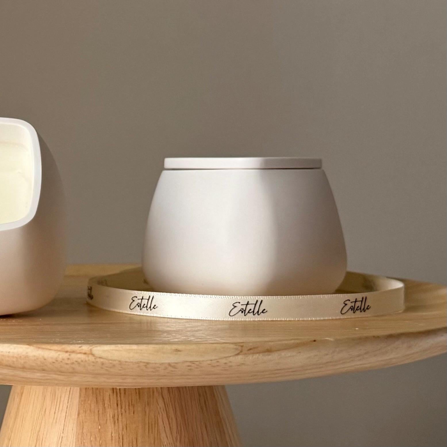 Squircle Soy Wax Candle in Jesmonite Vessel: Handmade Scented Candle