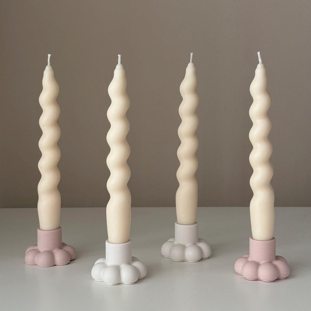 Flower Candlestick Holder: Jesmonite Table Decor