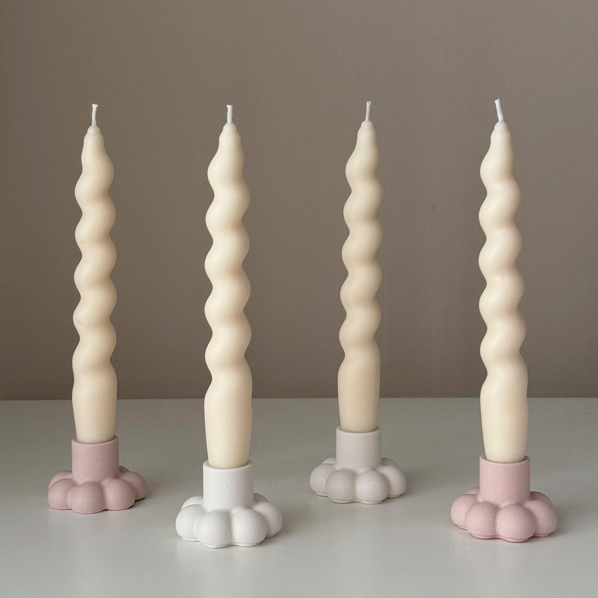 Flower Candlestick Holder: Jesmonite Table Decor