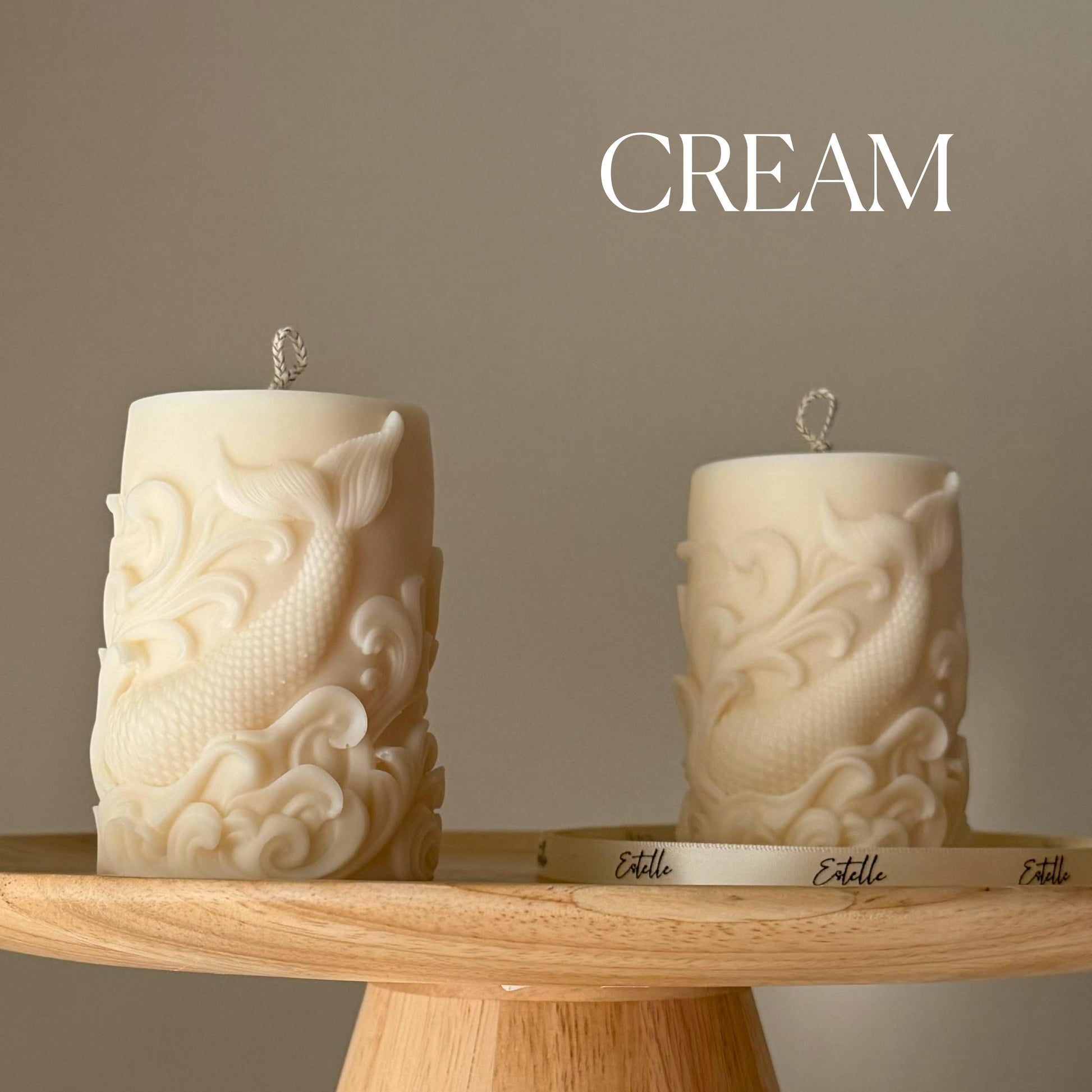 Fishtail Soy Pillar Candle: Handmade Home Decor