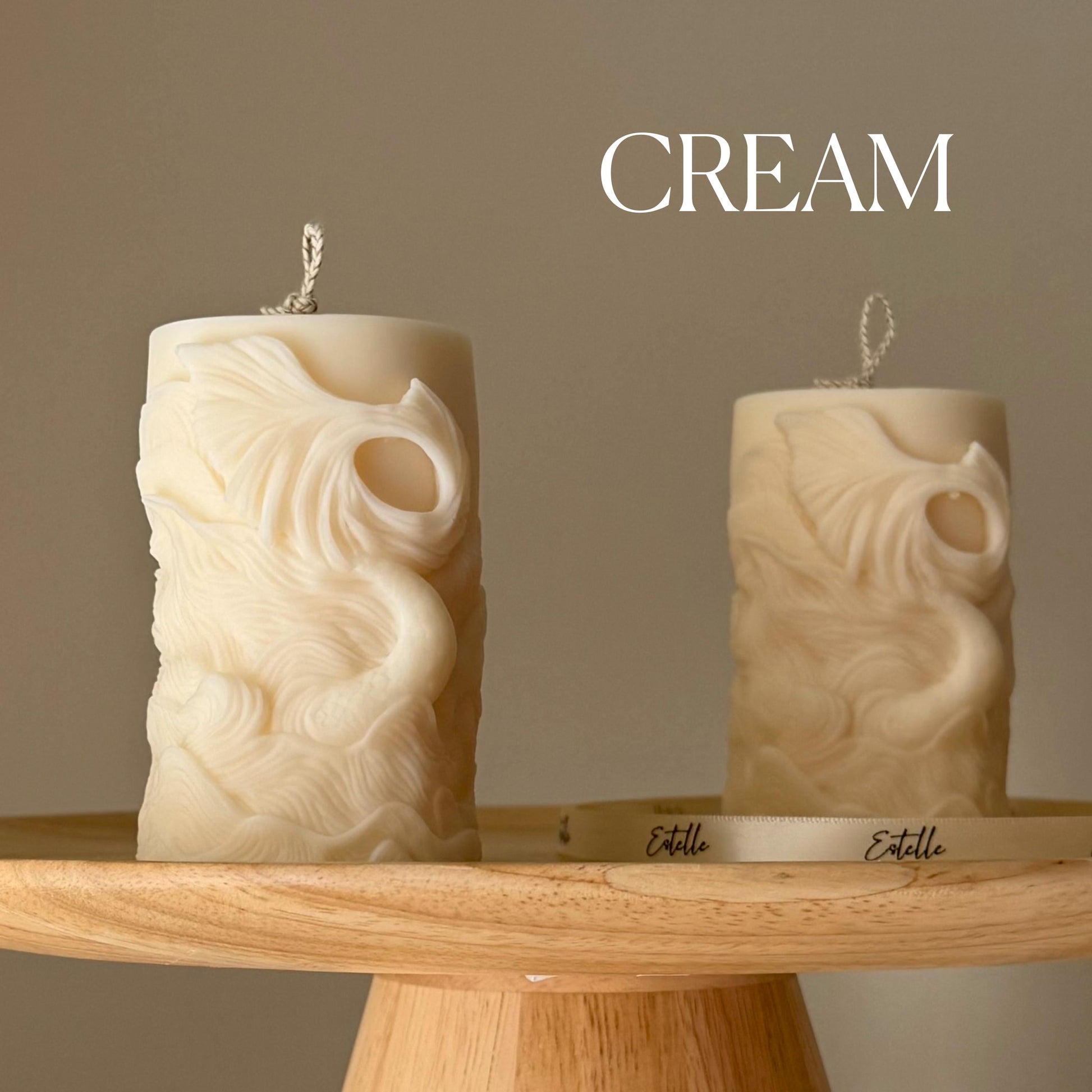 Fishtail Soy Pillar Candle: Handmade Home Decor