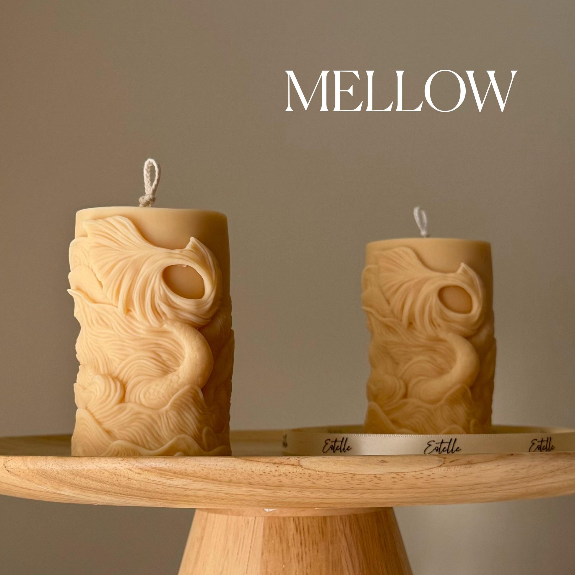 Fishtail Soy Pillar Candle: Handmade Home Decor