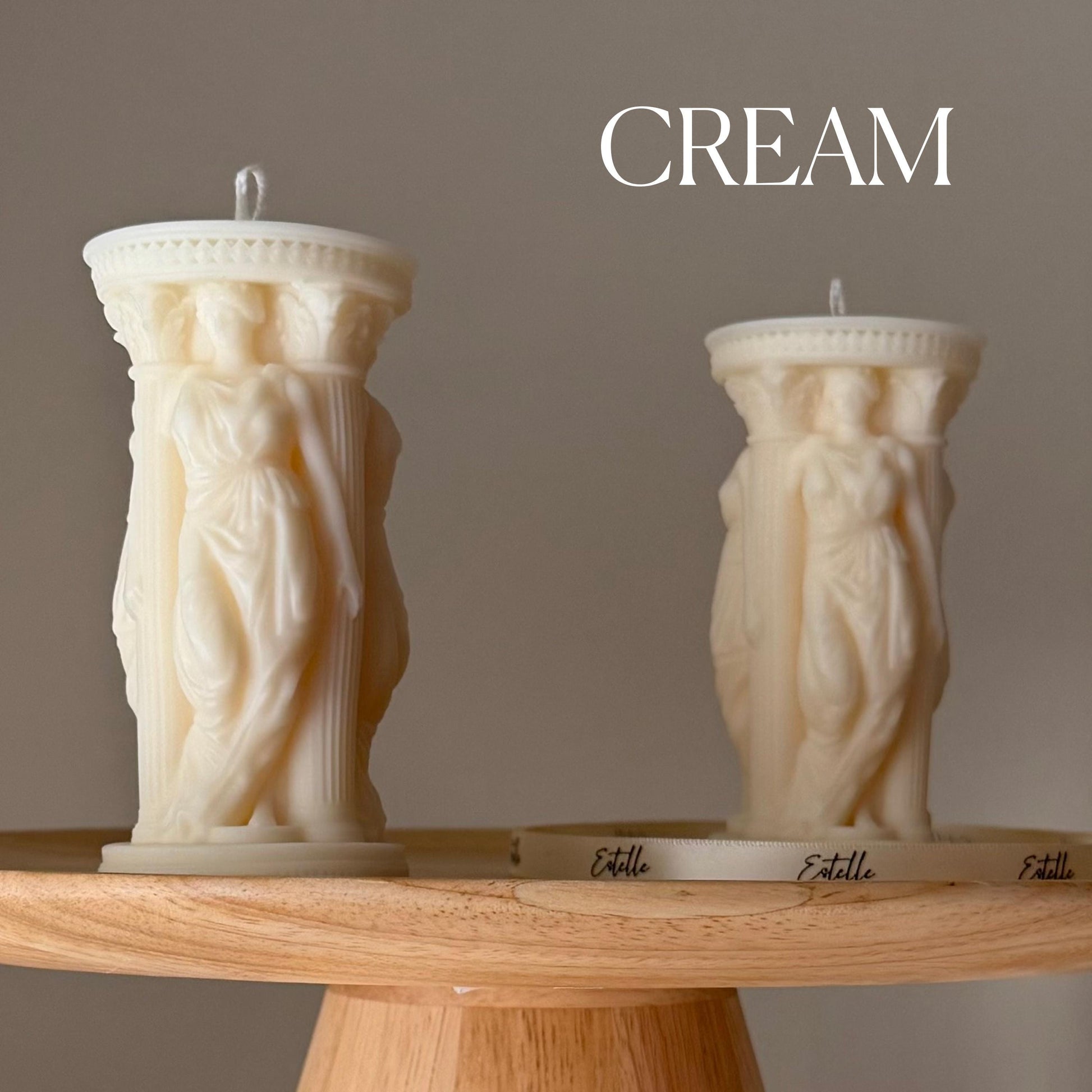 Caryatid Greek Column Soy Candle: Handmade Home Decor