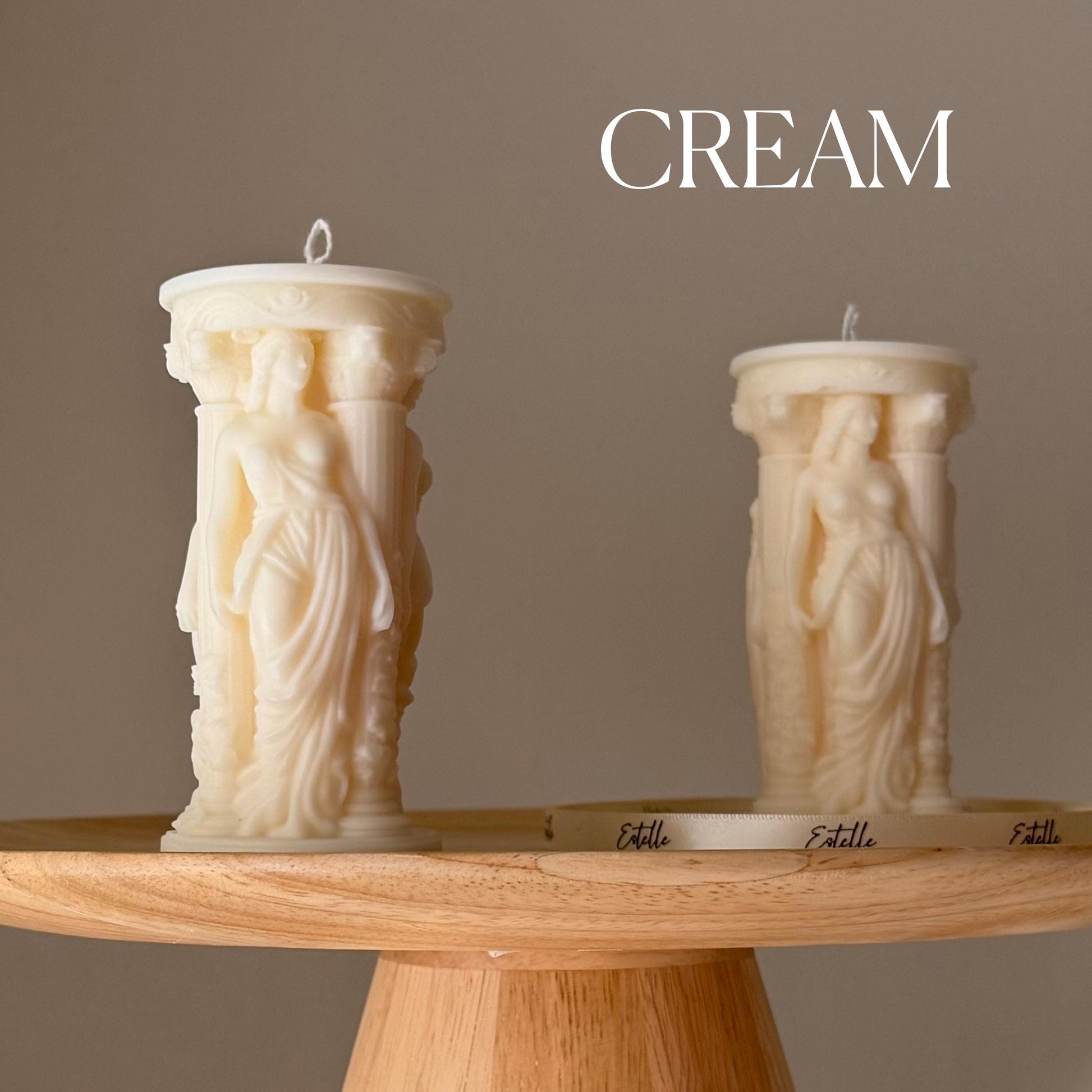 Caryatid Greek Column Soy Candle: Handmade Home Decor