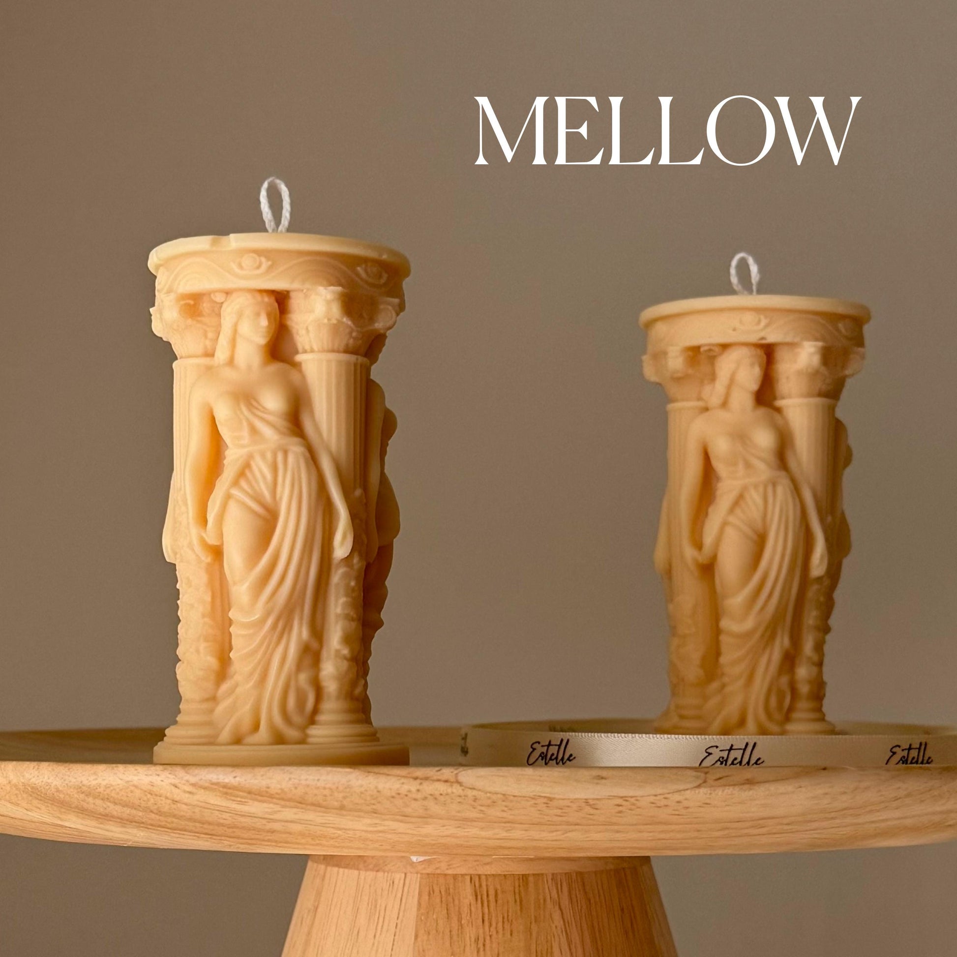 Caryatid Greek Column Soy Candle: Handmade Home Decor