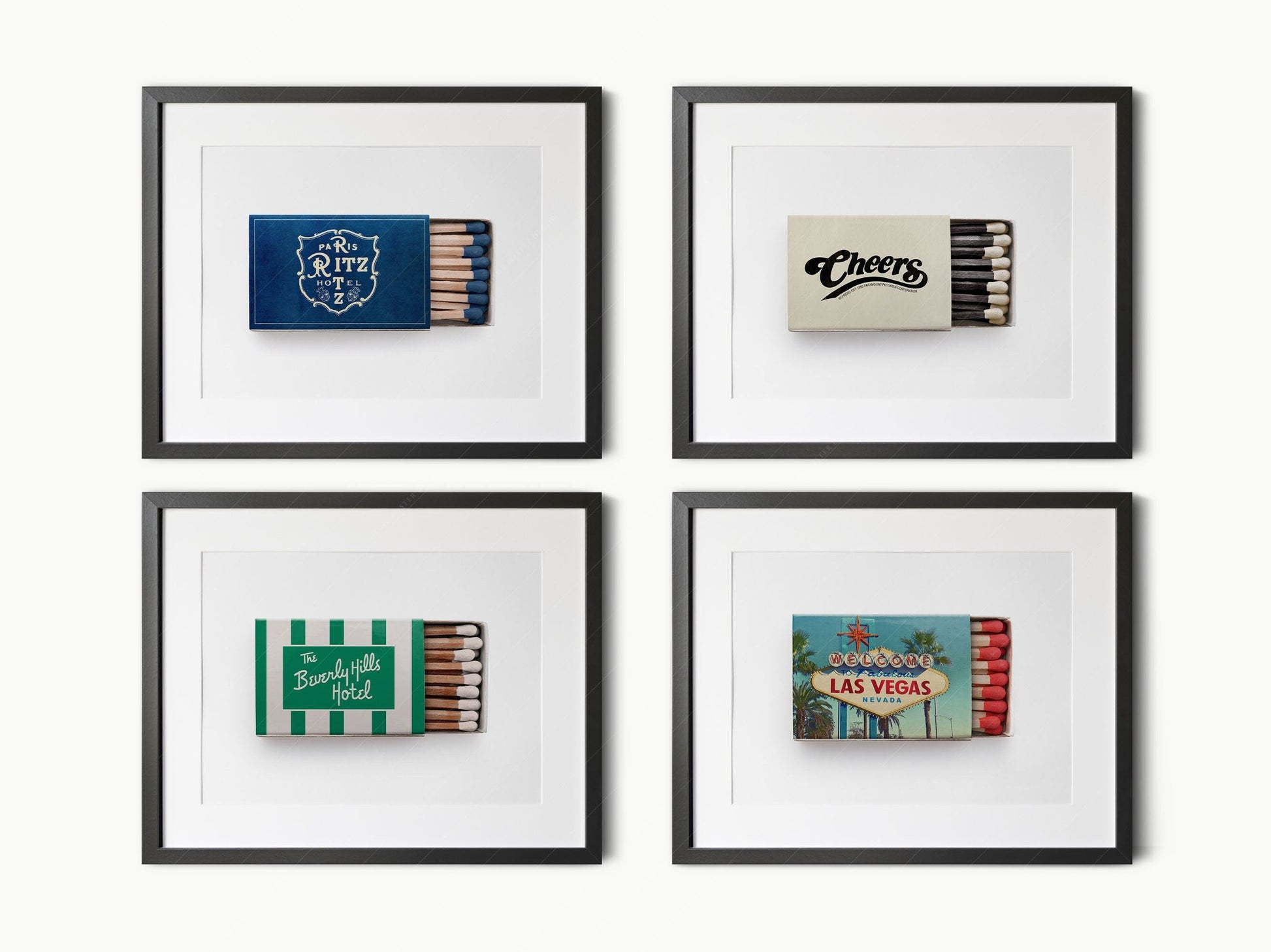 Personalized Matchbox Art Print – Custom Hotel Restaurant Bar Wall Decor