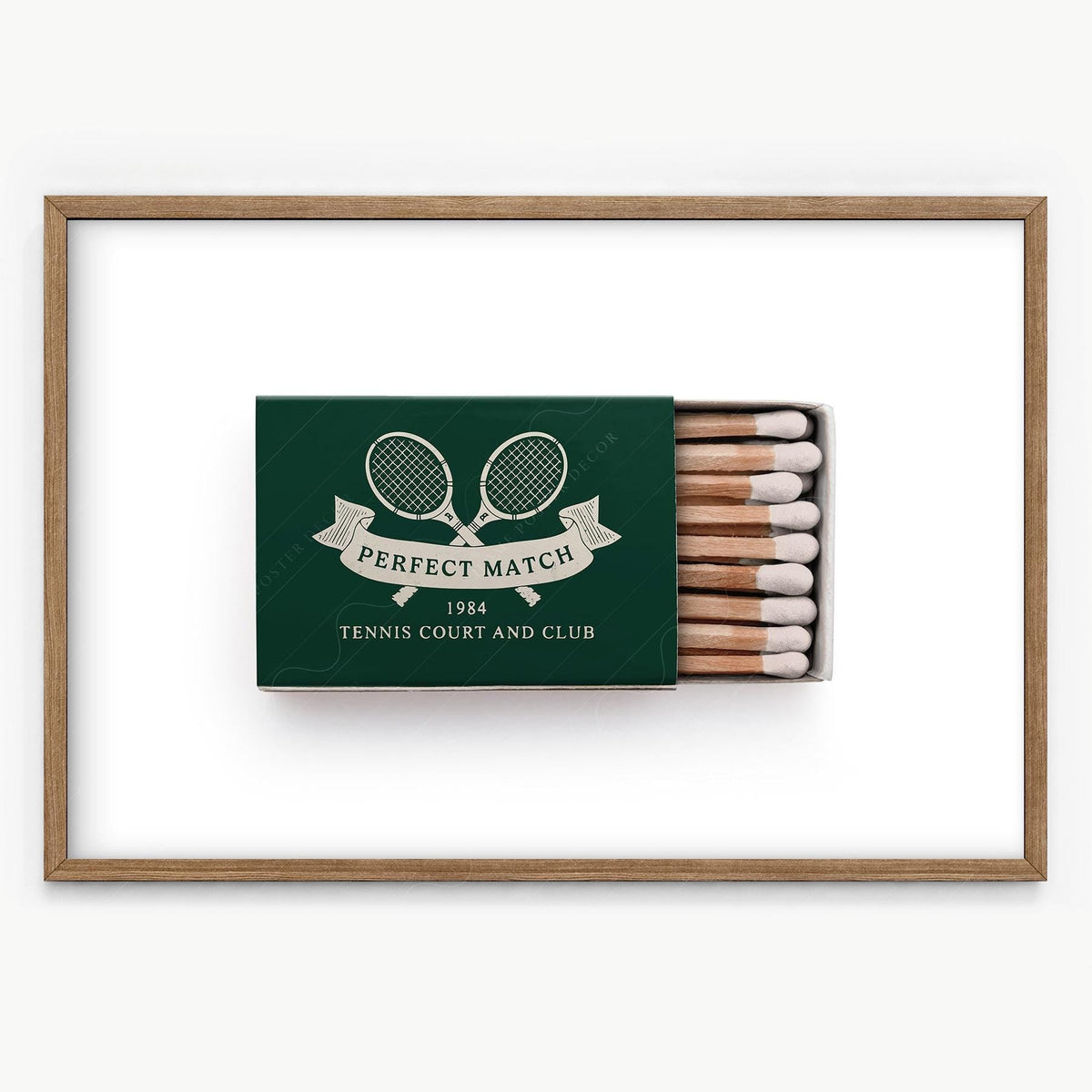 Vintage Tennis Club Matchbox Print – Preppy Sporting Wall Art Poster