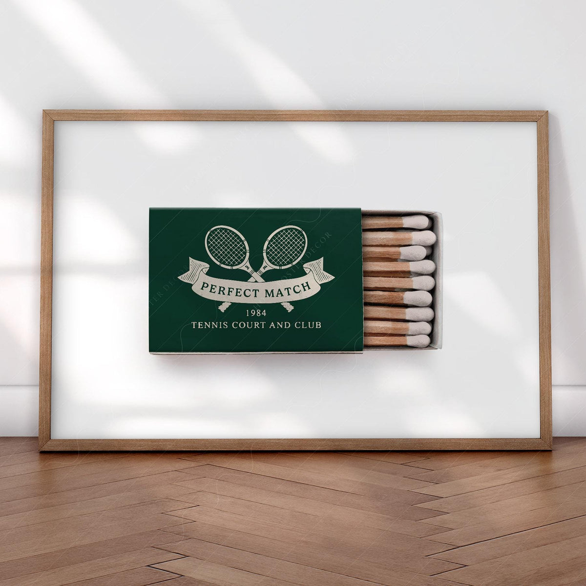 Vintage Tennis Club Matchbox Print – Preppy Sporting Wall Art Poster