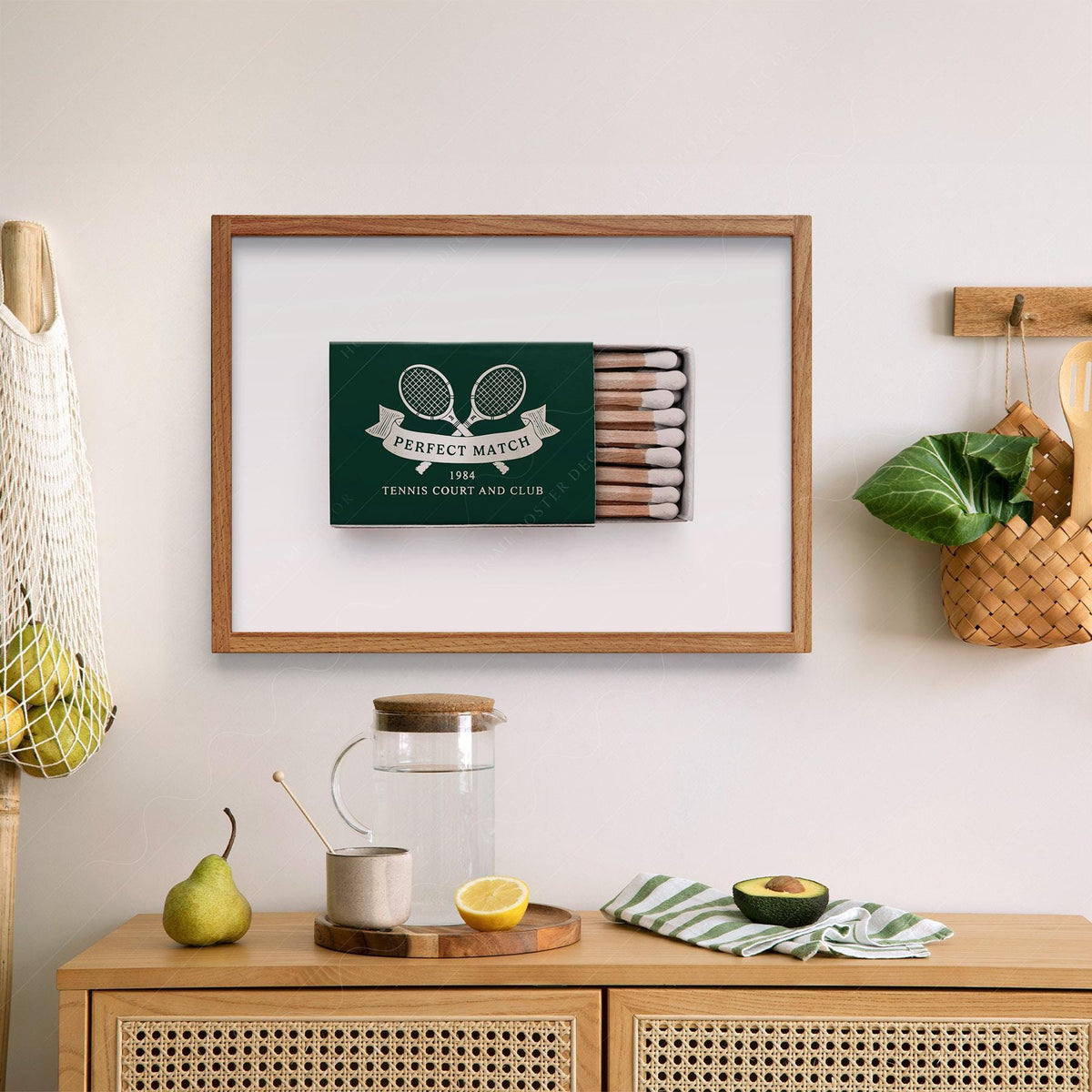 Vintage Tennis Club Matchbox Print – Preppy Sporting Wall Art Poster