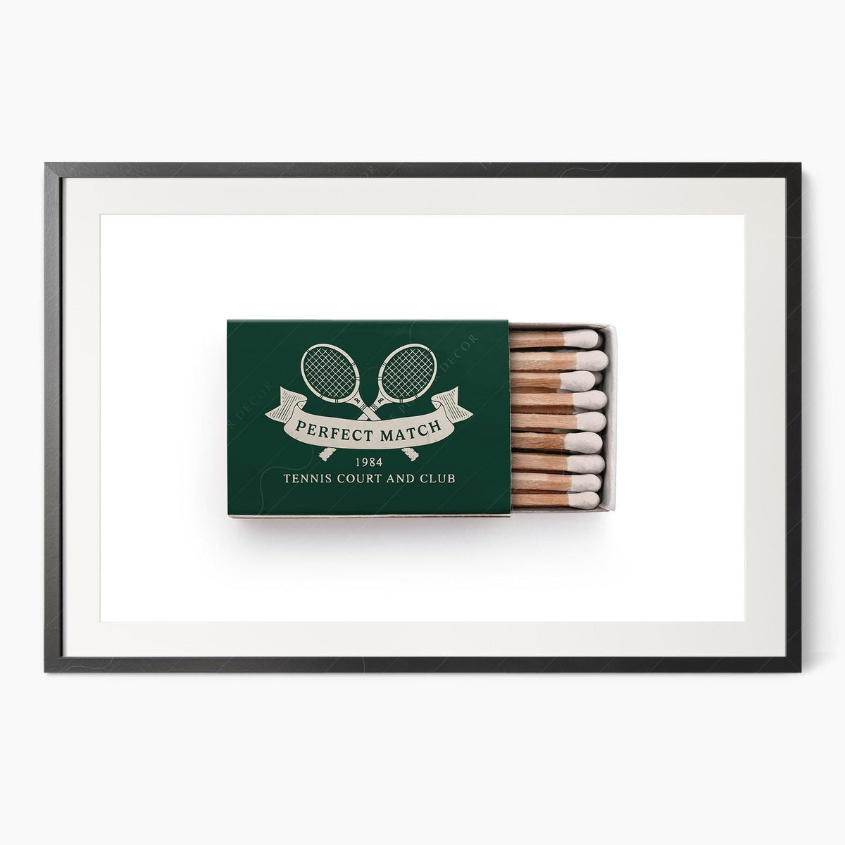 Vintage Tennis Club Matchbox Print – Preppy Sporting Wall Art Poster