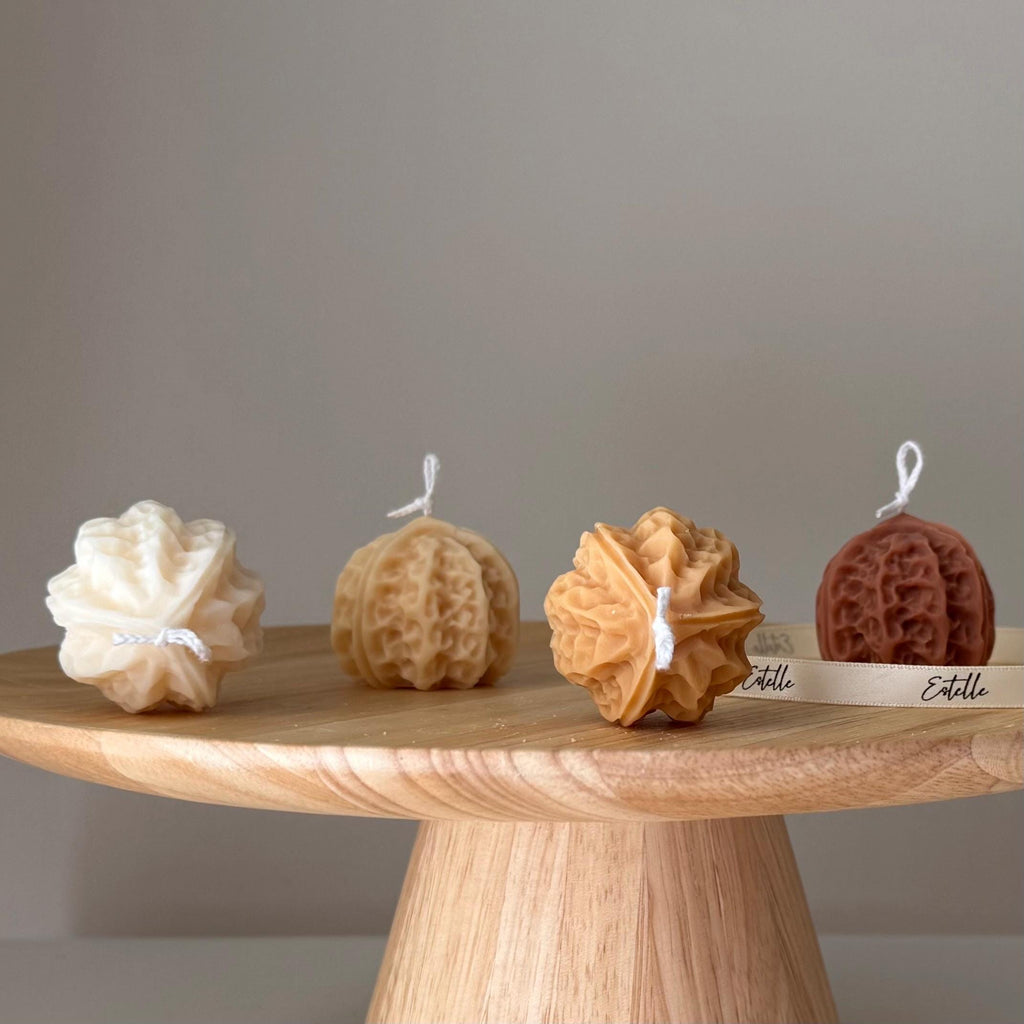Walnut Shaped Candle | Handmade Soy Pillar Candle, Home Decor