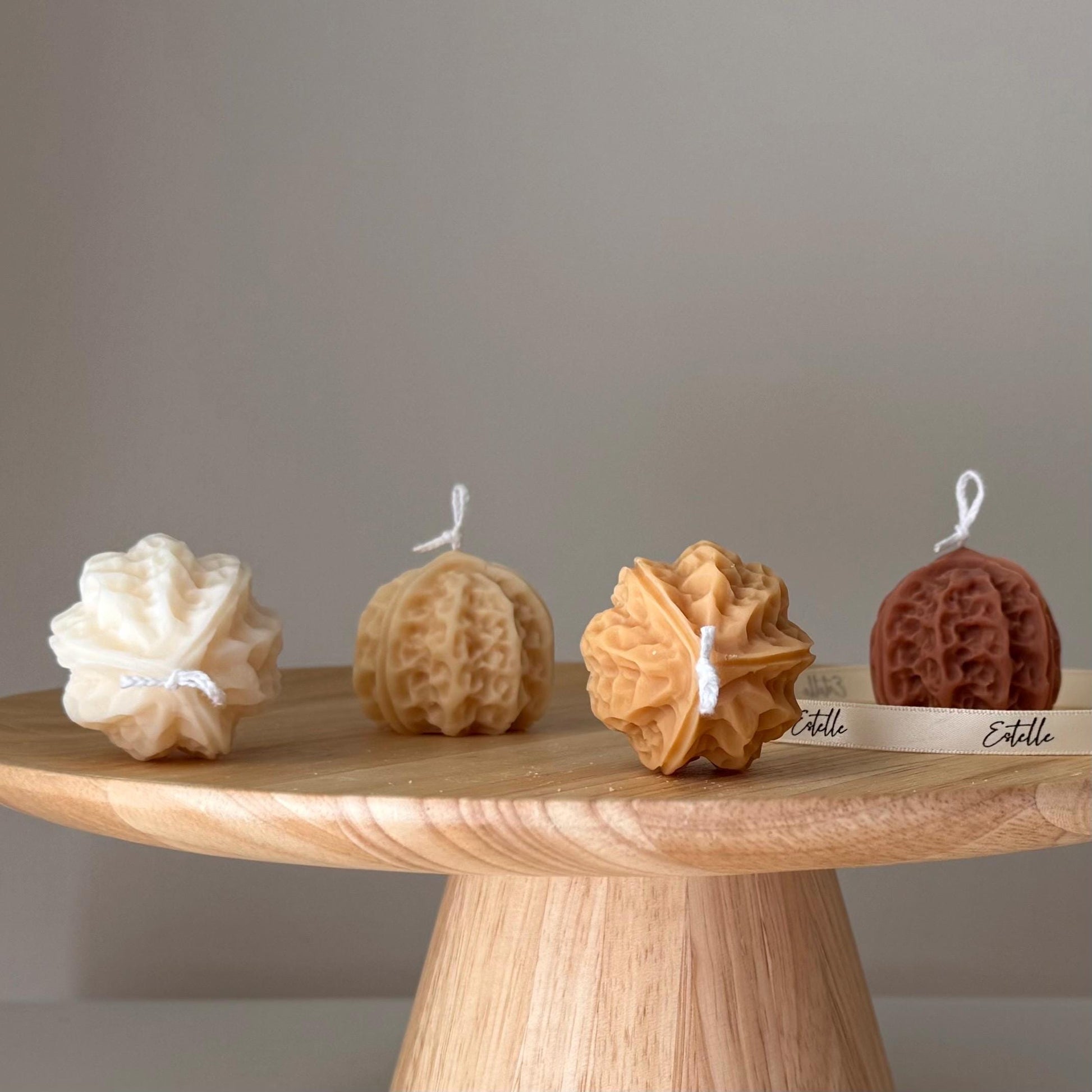 Walnut Shaped Candle | Handmade Soy Pillar Candle, Home Decor