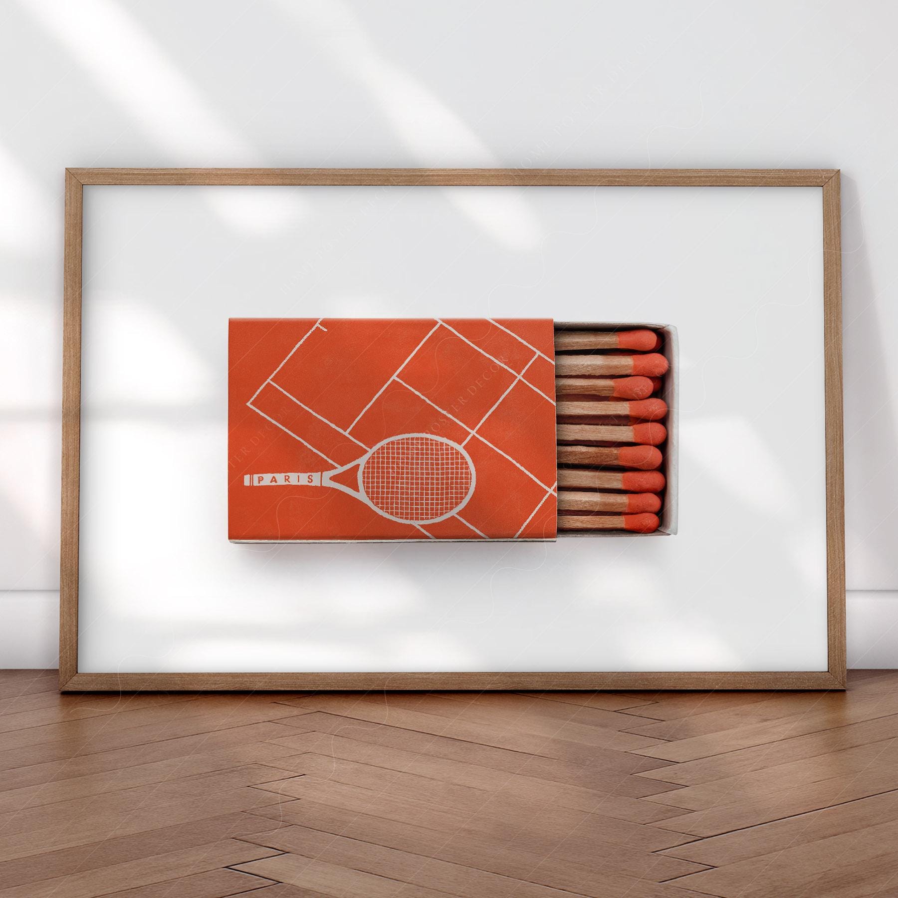 Paris Tennis Matchbox Print – French Open Clay Court Wall Art Poster