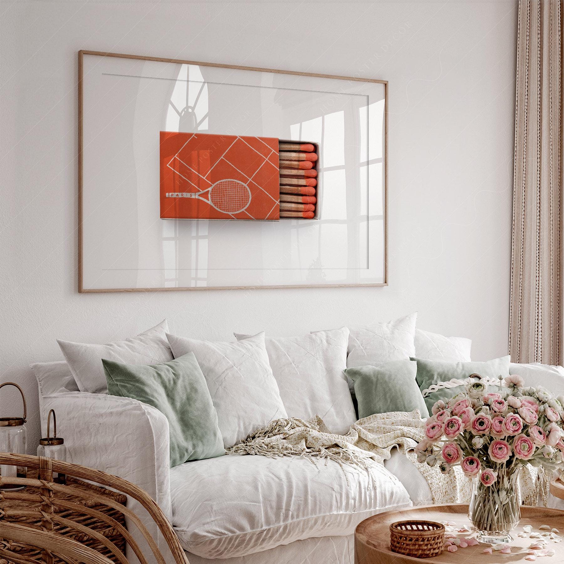 Paris Tennis Matchbox Print – French Open Clay Court Wall Art Poster