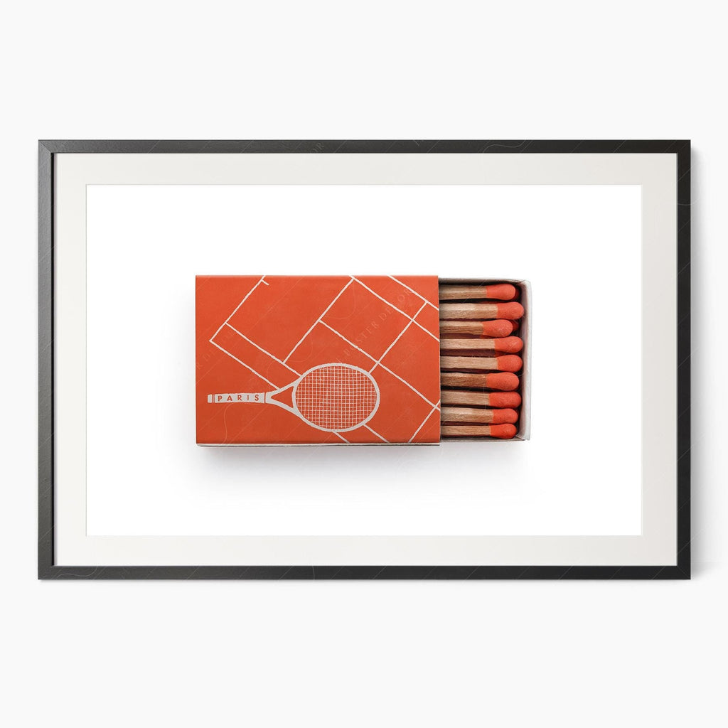 Paris Tennis Matchbox Print – French Open Clay Court Wall Art Poster