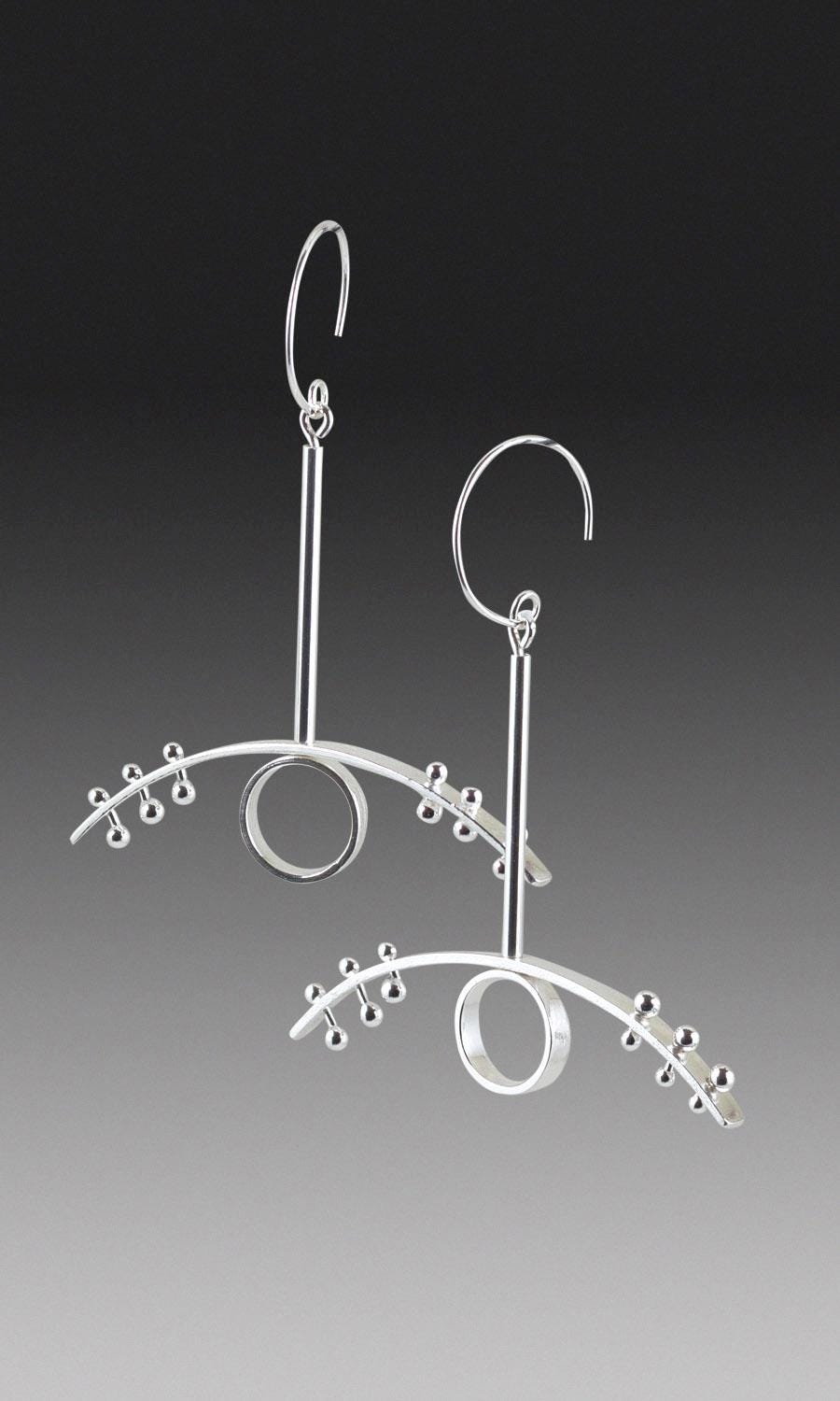 Boucles d'oreilles tendance, boucles d'oreilles œil en argent recyclé, cadeau original pour une amie, grandes boucles d'oreilles géométriques, cadeau original pour femme