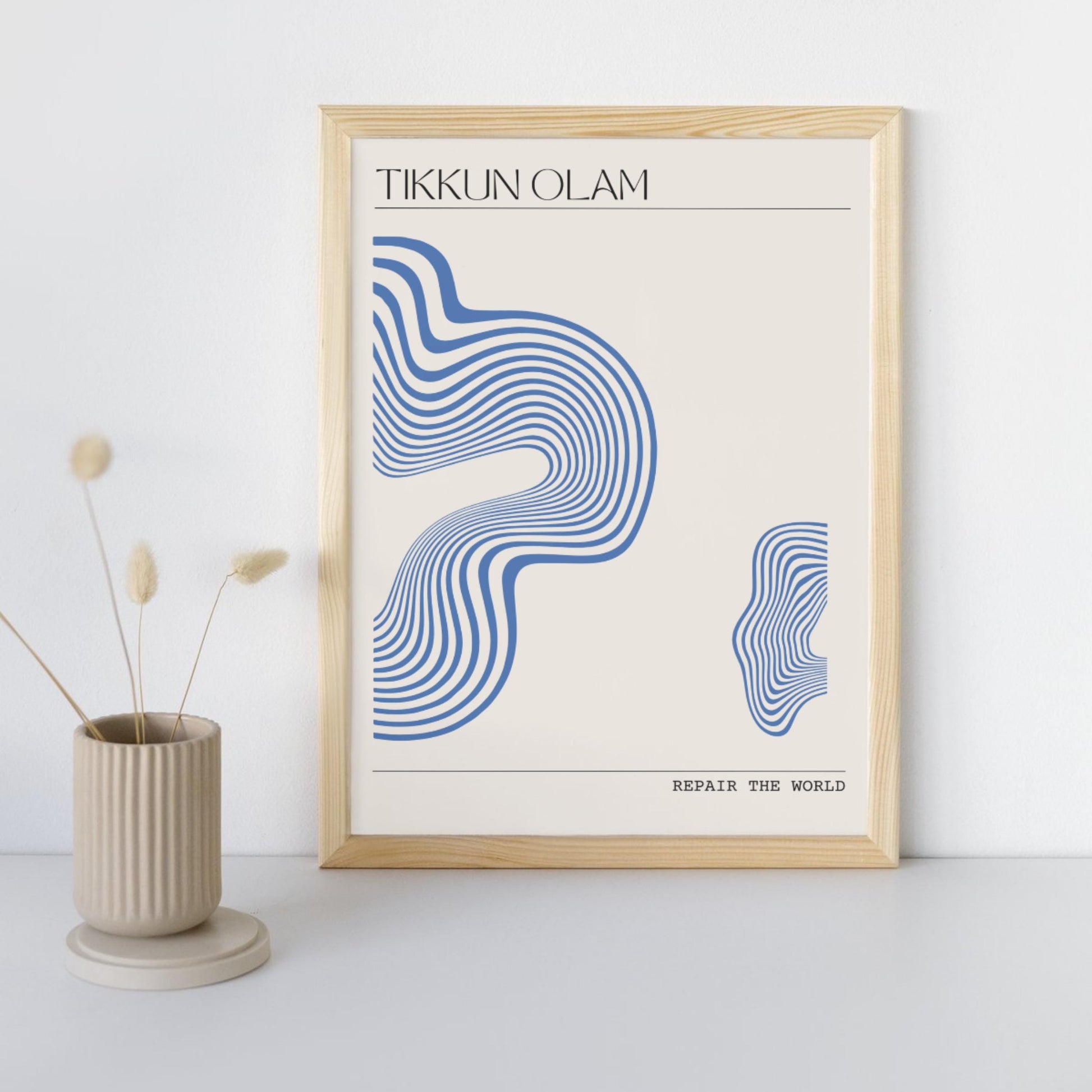 Tikkun Olam Art Poster|Jewish Wall Art |Repair the World abstract squiggle modern art| Jewish Art | Jewish Home DecorPoster,Jewish gift