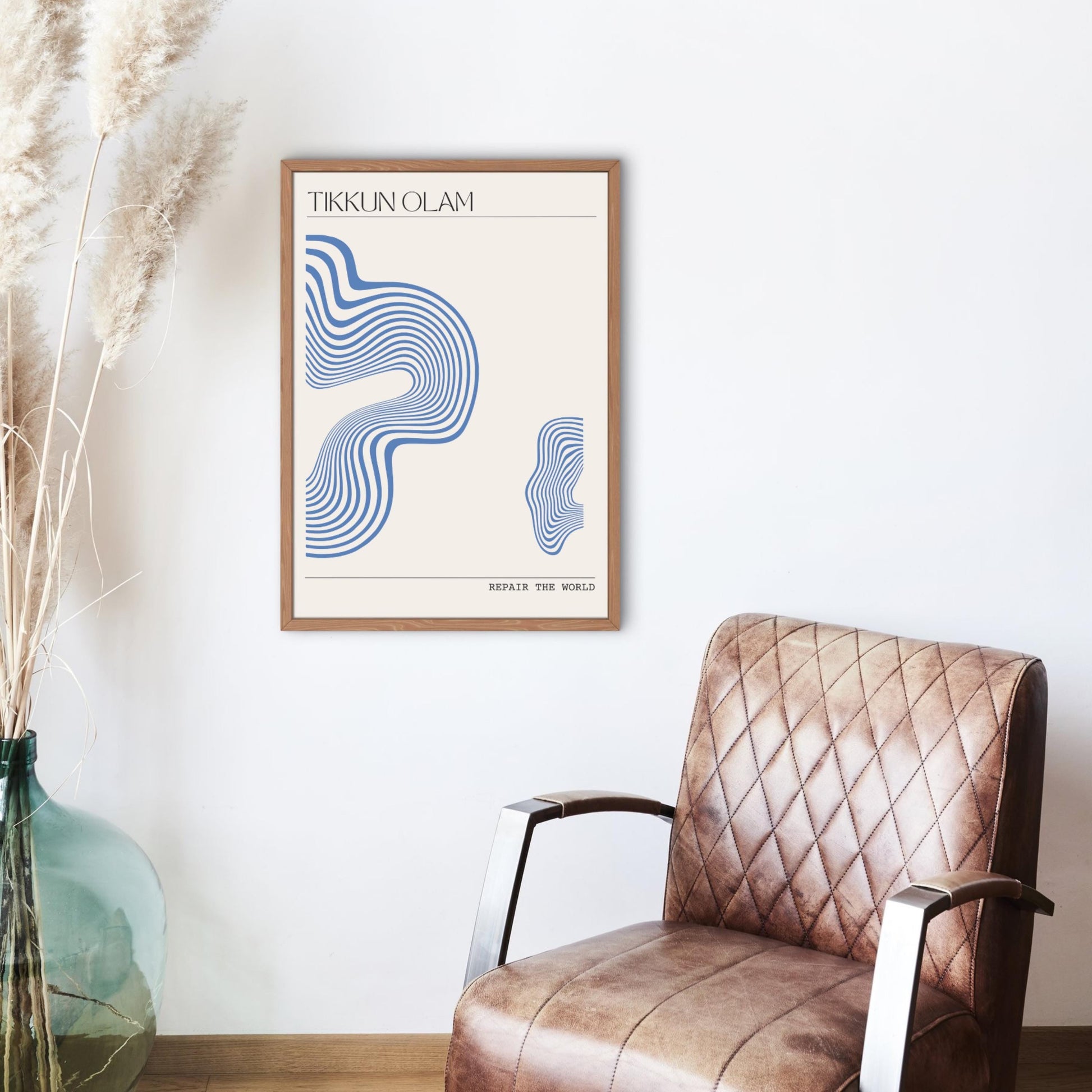 Tikkun Olam Art Poster|Jewish Wall Art |Repair the World abstract squiggle modern art| Jewish Art | Jewish Home DecorPoster,Jewish gift